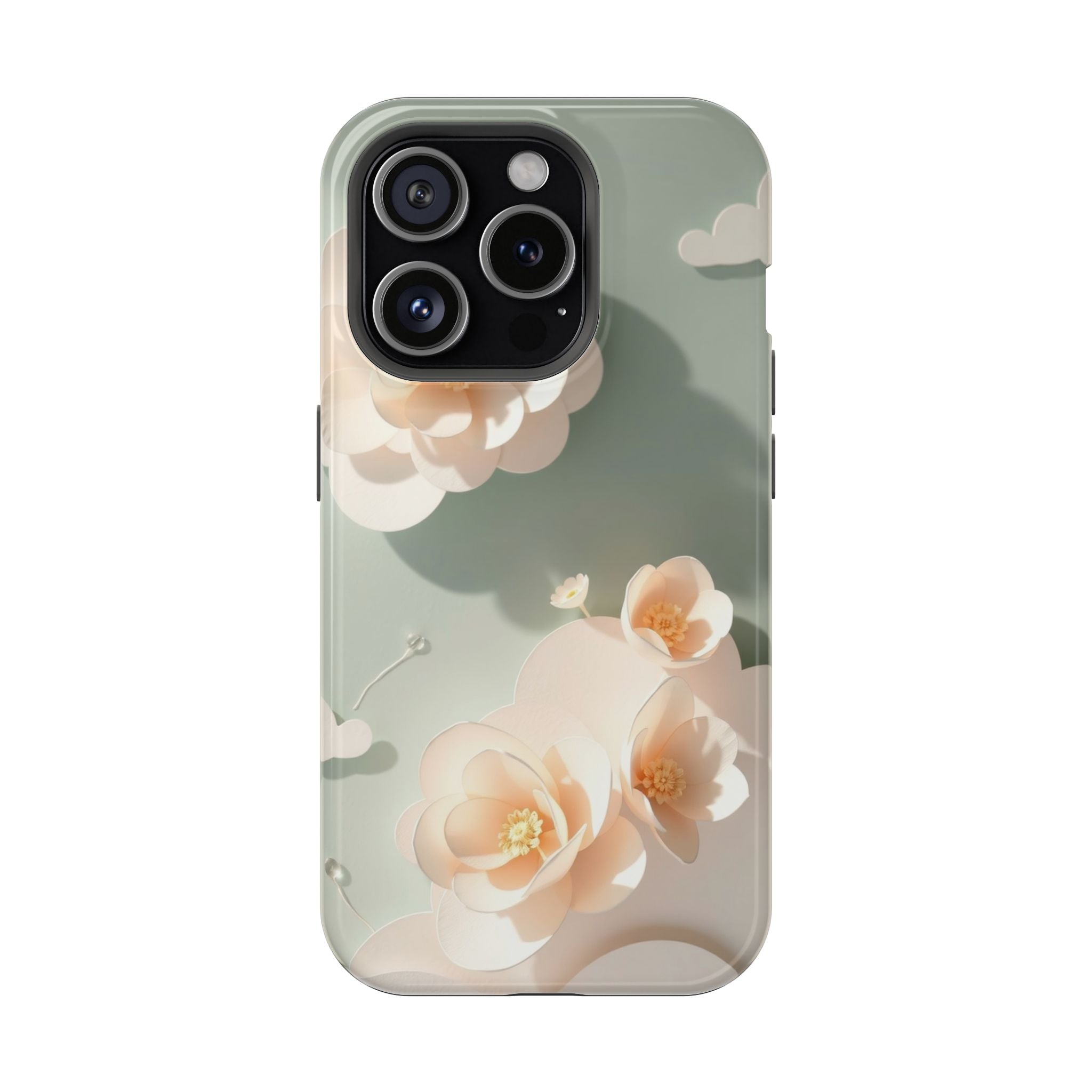 iPhone Sage And Ivory Pastel Floral Cloud Slim iPhone Everyday Designer · iPhone