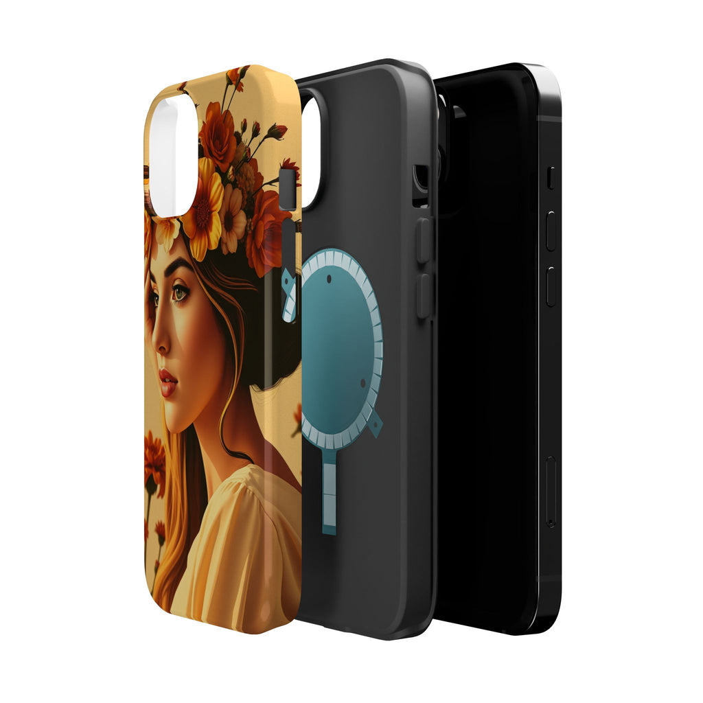 iPhone Mustard And Rust Floral Crown Slim Everyday Designer Case · iPhone Case