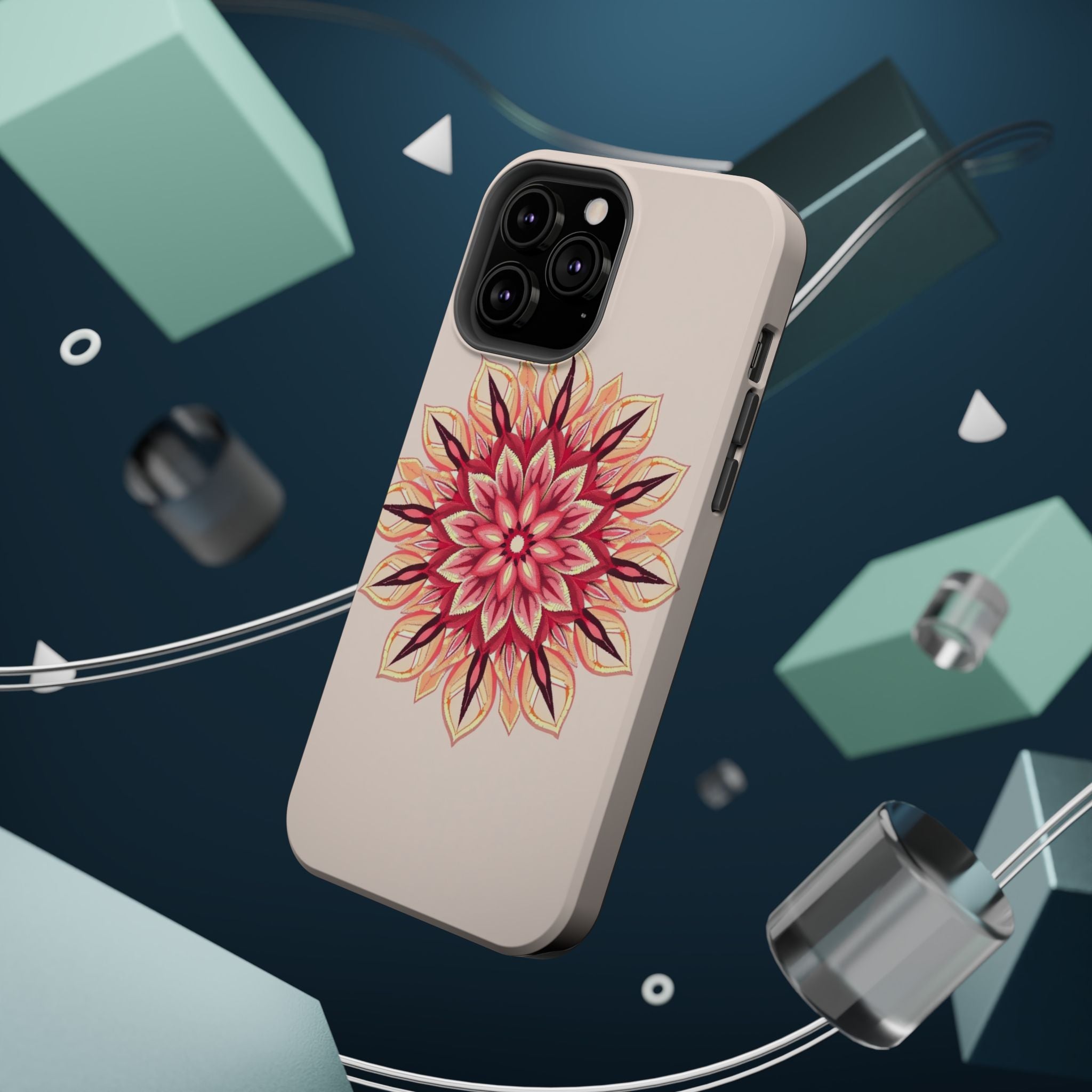 iPhone Floral Mandala Pixel Art -Bit Slim Everyday Designer Case · iPhone Case
