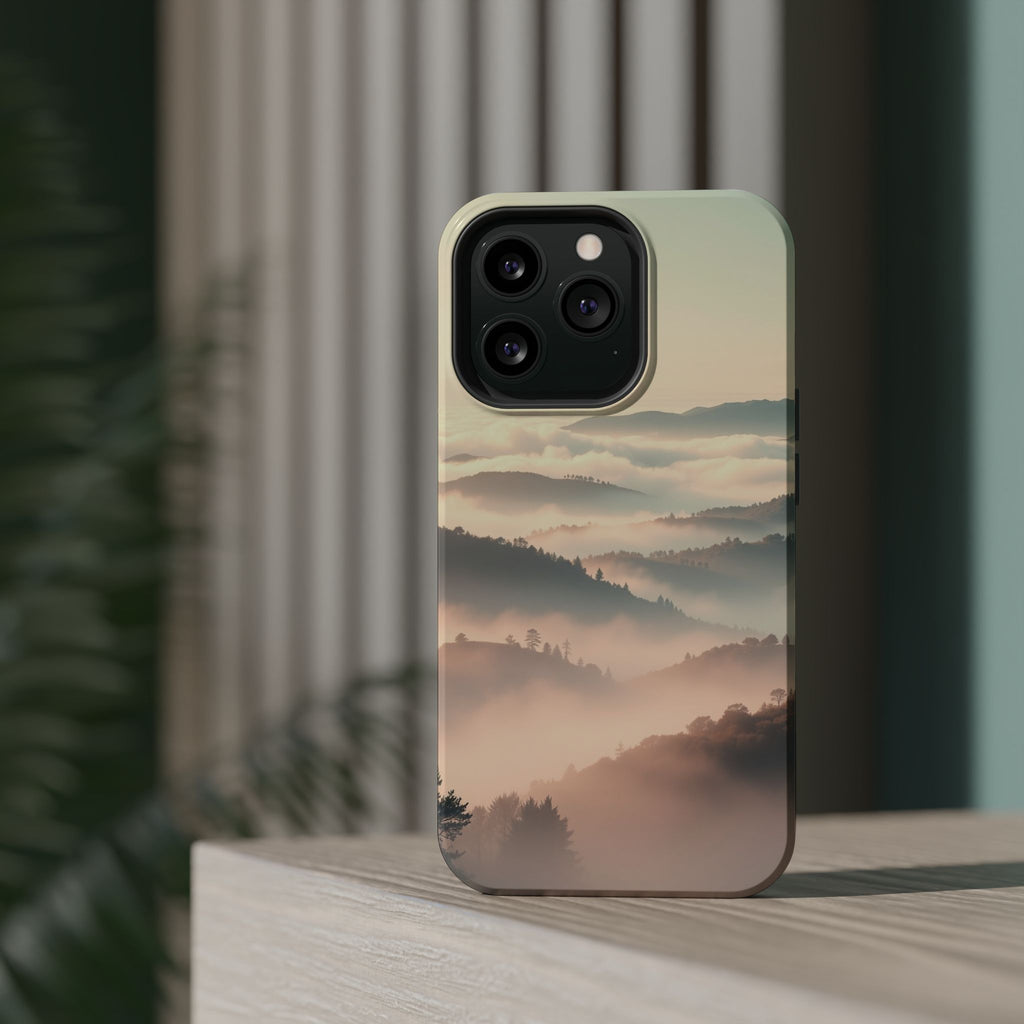 iPhone Mint And Blush Fog Rolling Over Hills Slim iPhone Everyday · iPhone Case