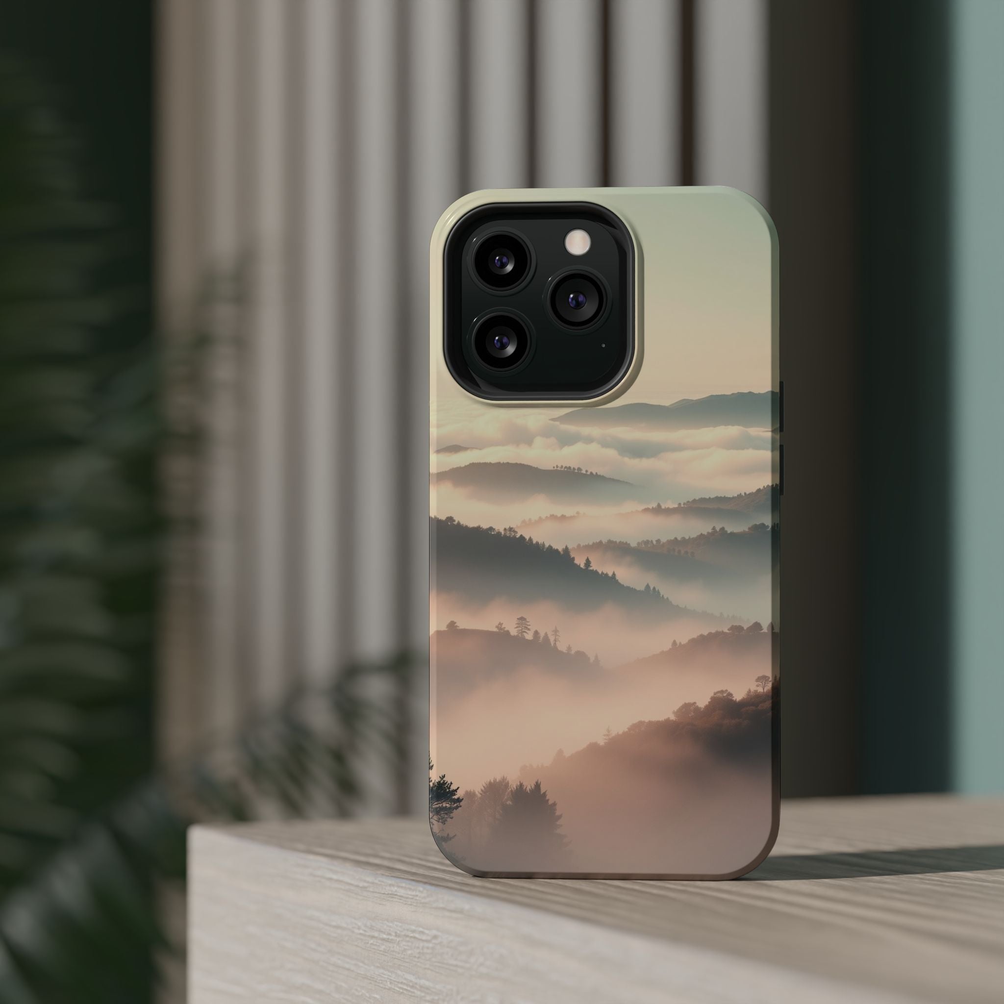 iPhone Mint And Blush Fog Rolling Over Hills Slim iPhone Everyday · iPhone Case