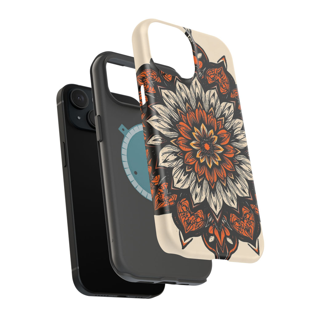 iPhone Burnt Orange And Sand Floral Mandala Slim Snap Cas Carry Case · iPhone Ca