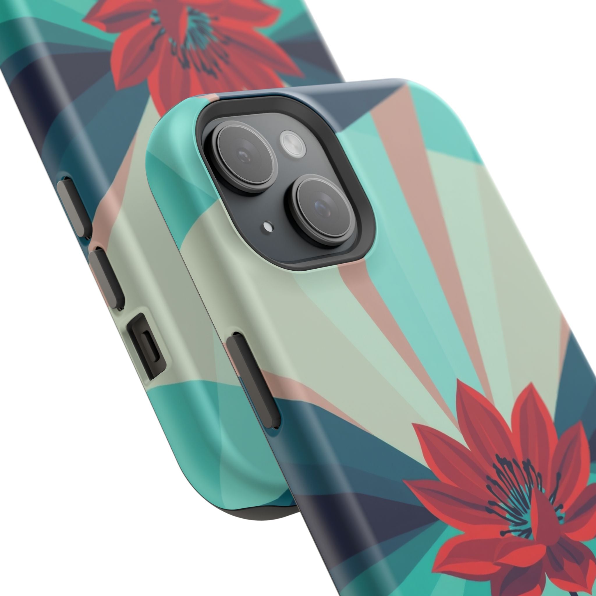 iPhone Teal And Coral Night Bloomer Slim Everyday Designer Case · iPhone Case