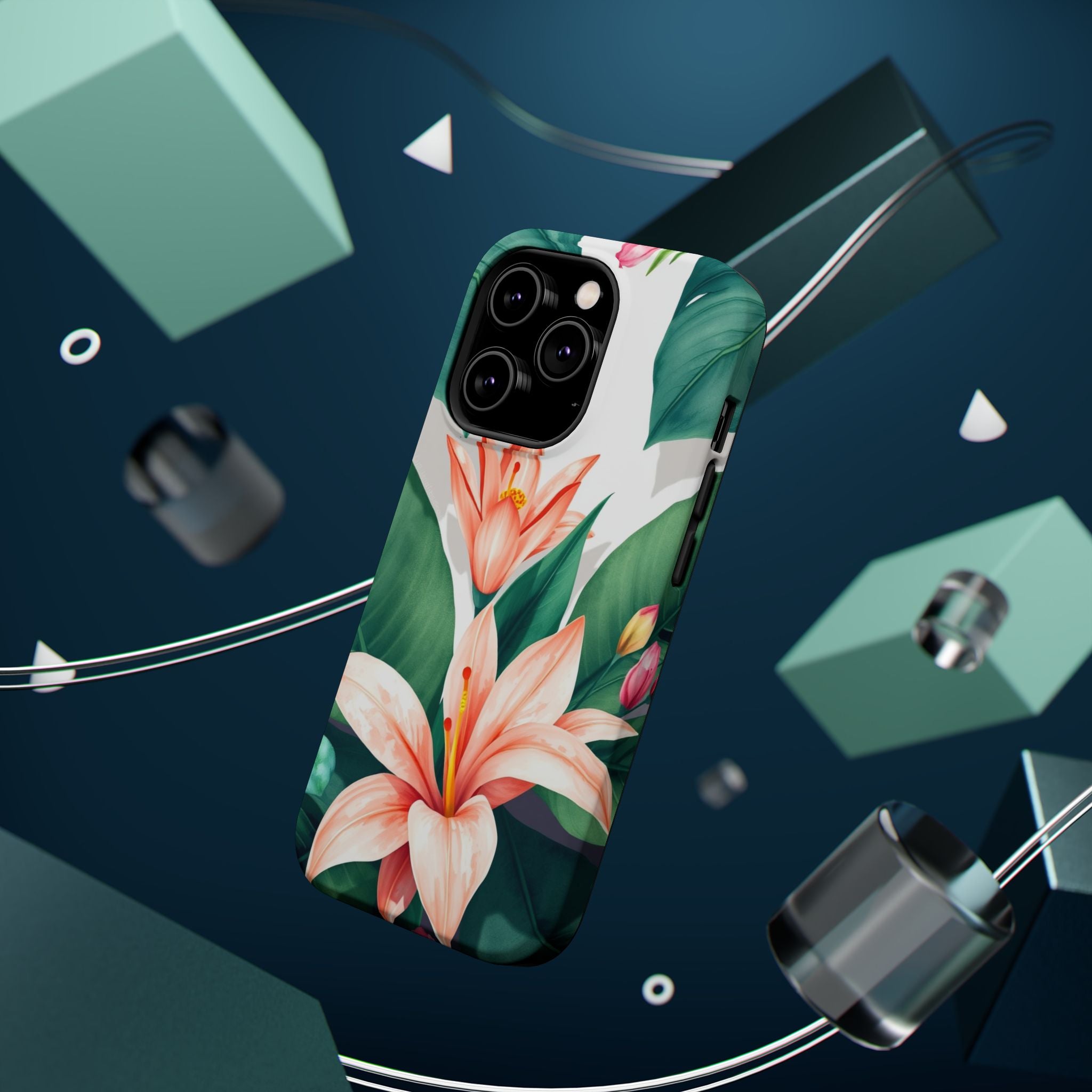 iPhone Tropical Bloom Sage And Ivory Slim Snap Case Gal · iPhone Case