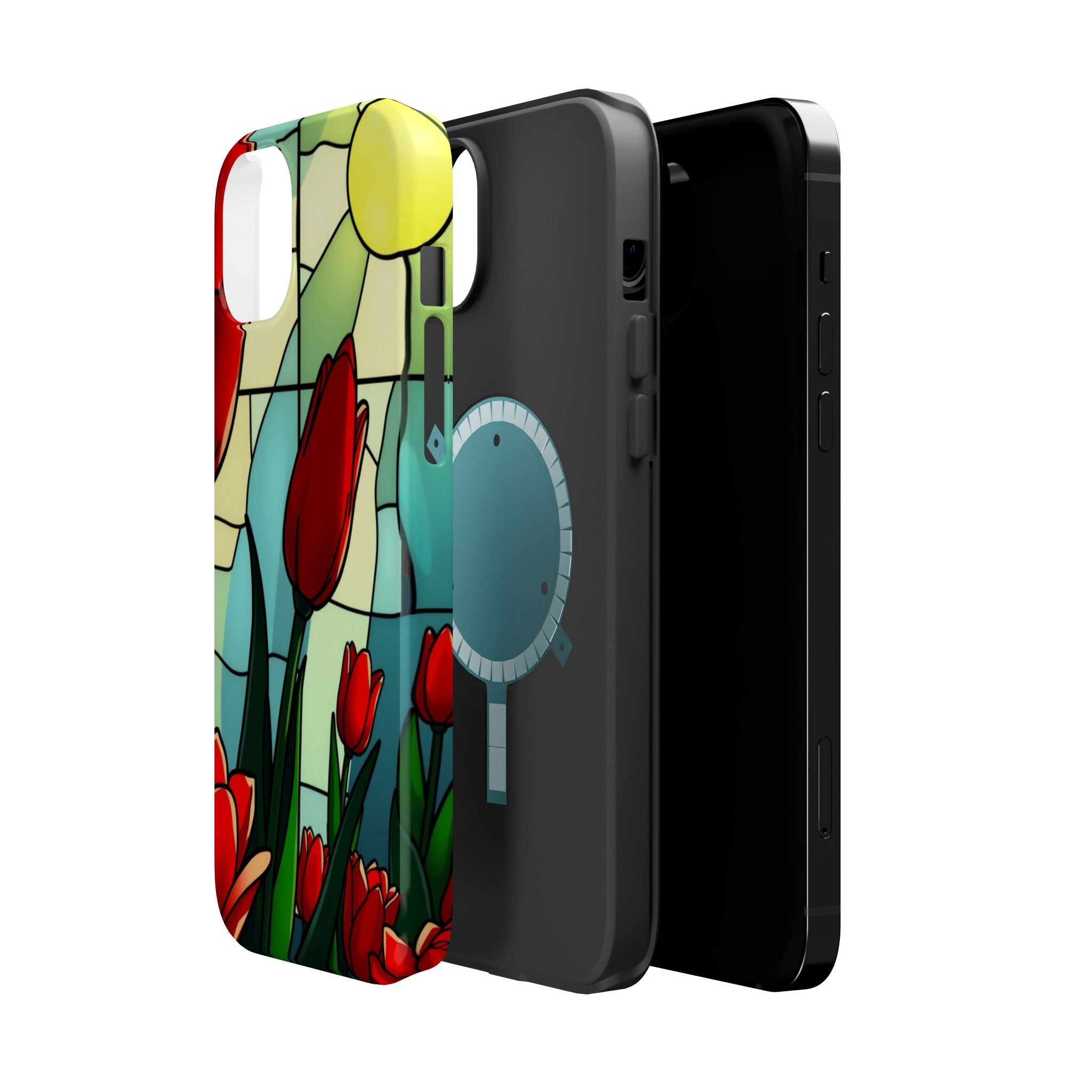 iPhone Tulip Row Stained Glass Slim Everyday Designer Case · iPhone Case