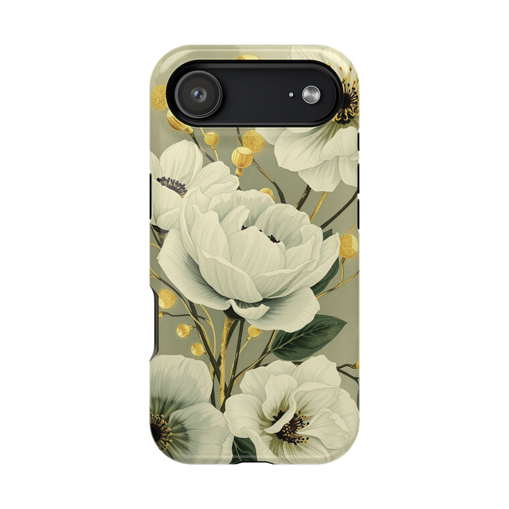 iPhone Sage And Ivory Floral Ink Wash Slim Everyday iPhone 14 Designer · iPhone