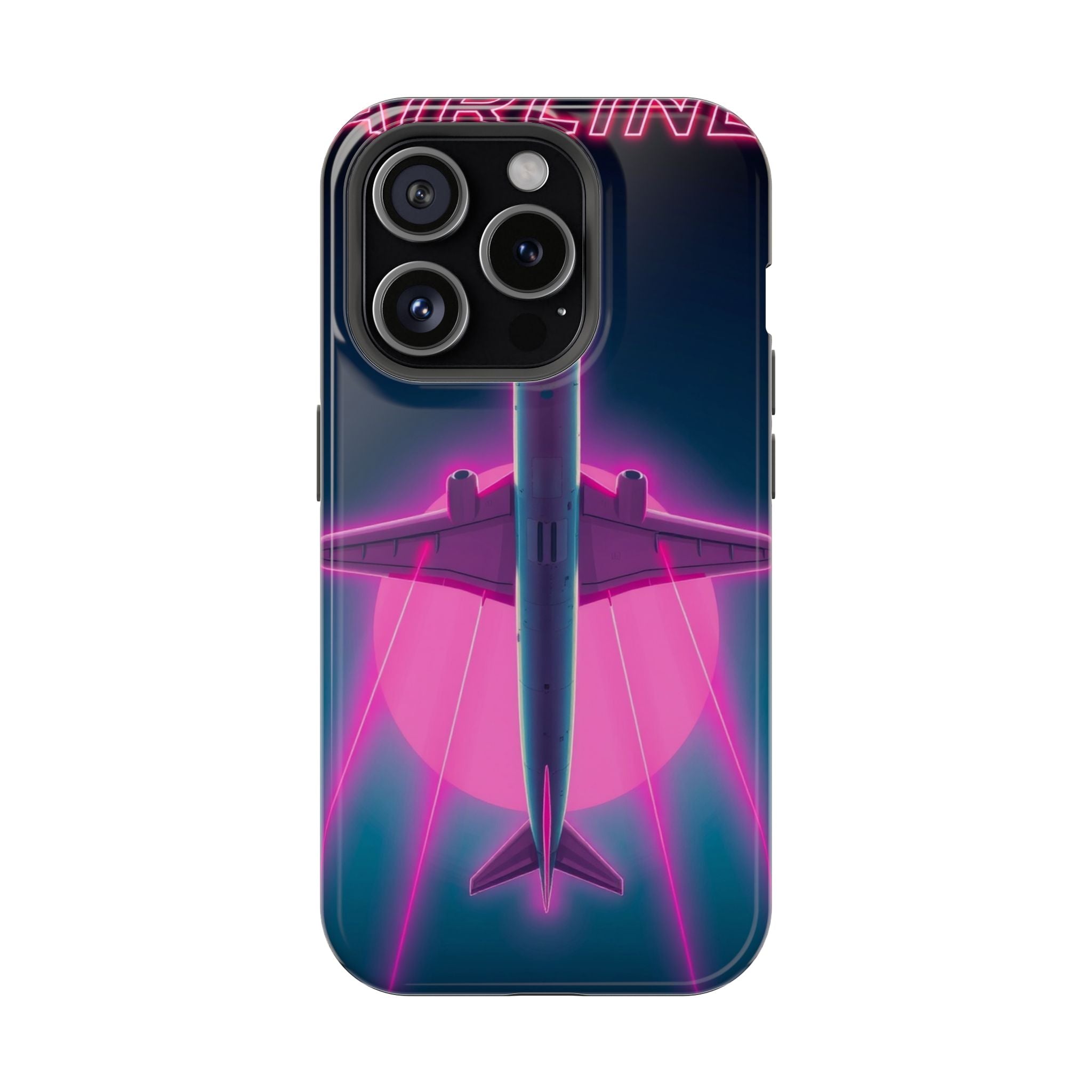 iPhone Cyan And Magenta Retro Airline Poster Slim Everyday Designer Case · iPhon