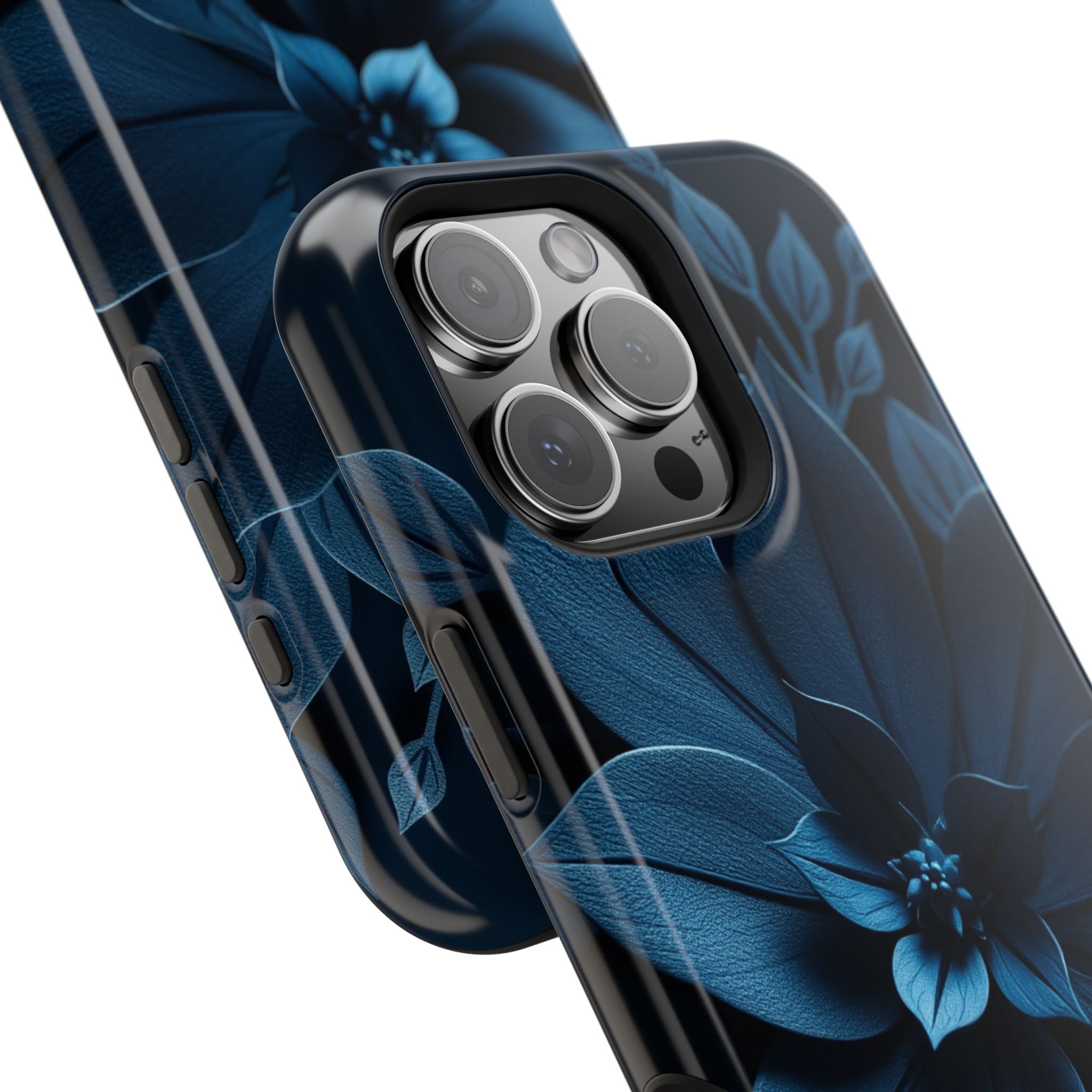 iPhone Midnight Blue And Silver Floral Dark Academia iPhone Slim · iPhone Case