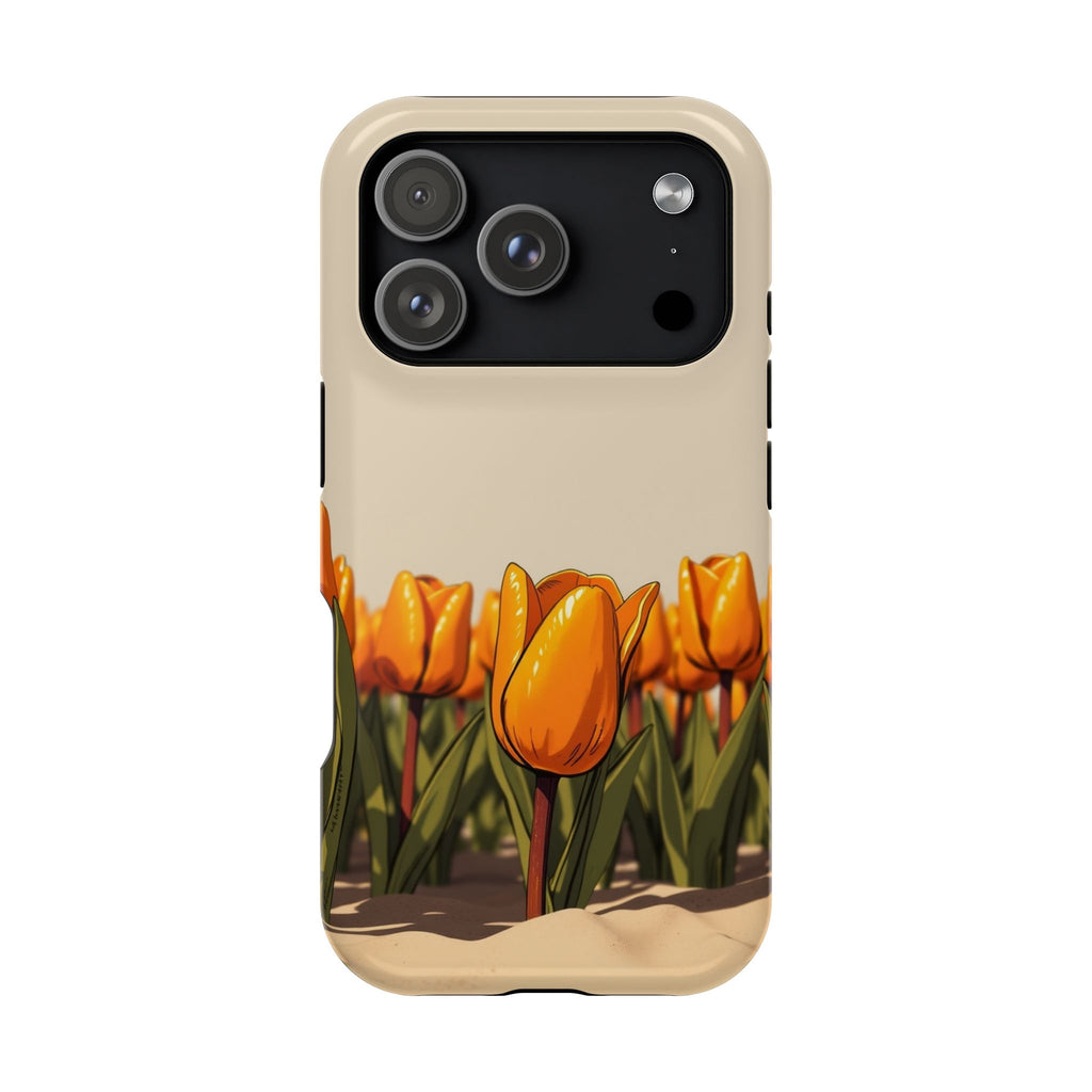 iPhone Burnt Orange And Sand Tulip Row Slim Everyday Designer Case · iPhone Case
