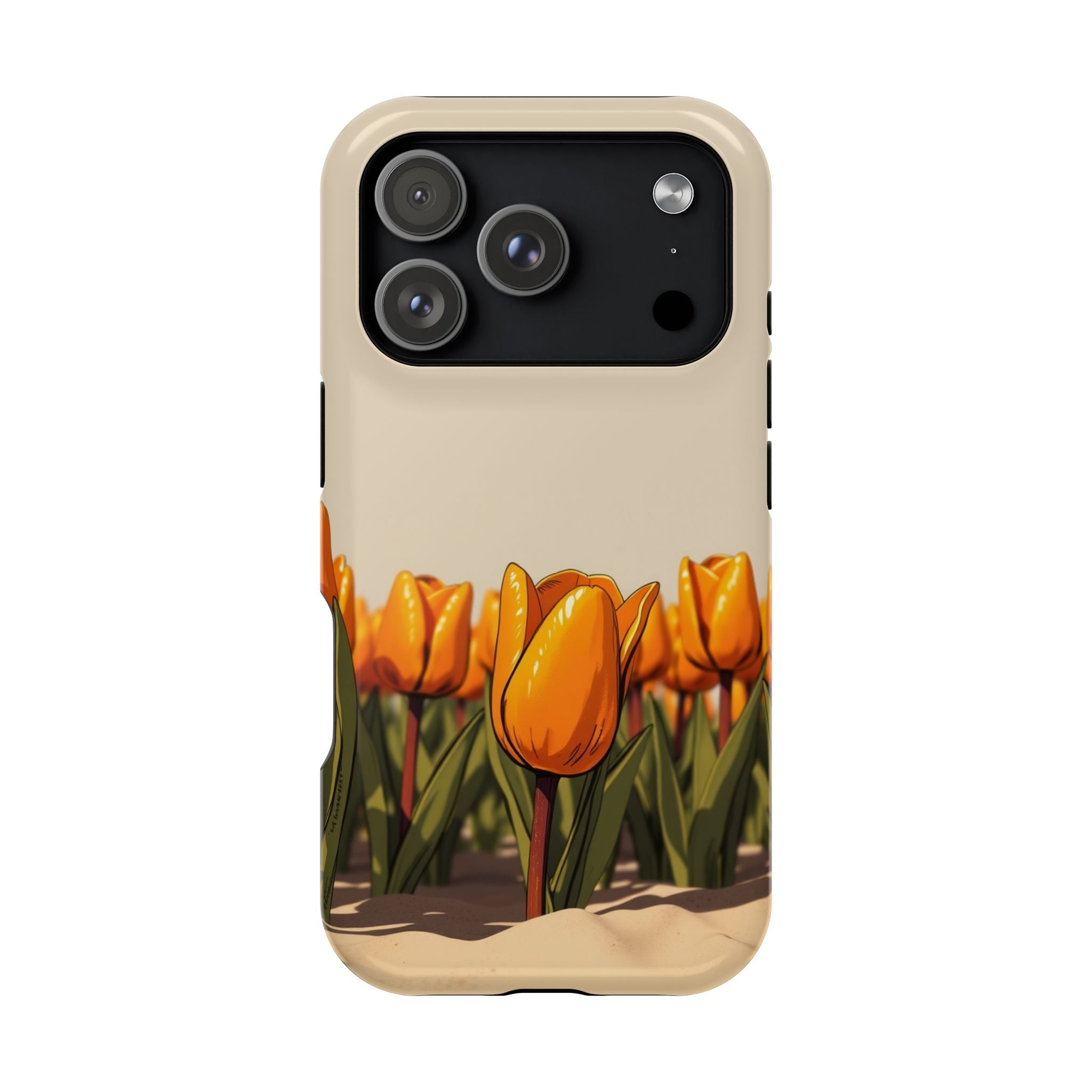 iPhone Burnt Orange And Sand Tulip Row Slim Everyday Designer Case · iPhone Case