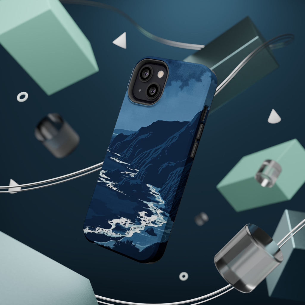 iPhone Midnight Blue And Silver Hibiscus Coast Carry Case Slim Snap Case · iPhon