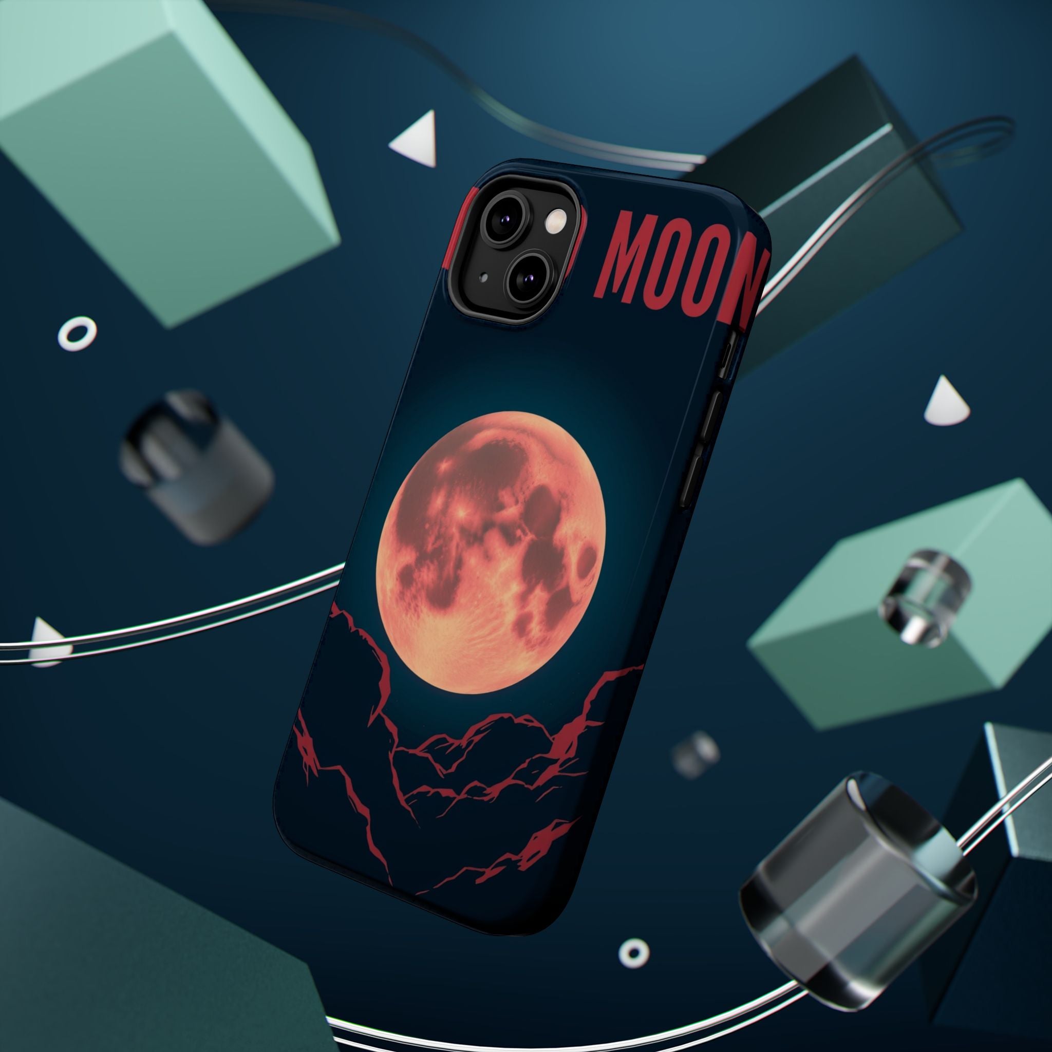 iPhone Blood Moon Rise Vintage Retro Poster Slim Everyday Designer Case · iPhone