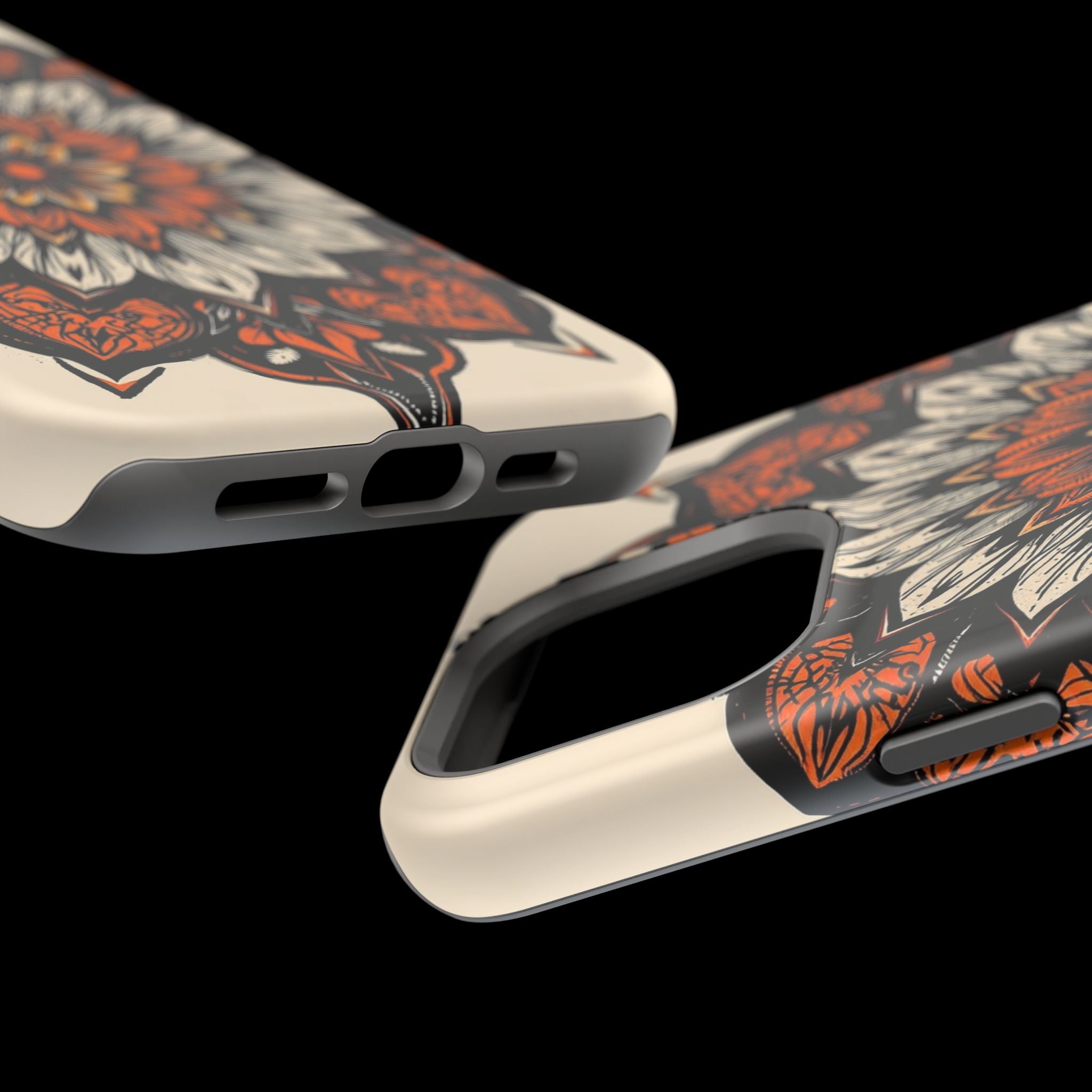 iPhone Burnt Orange And Sand Floral Mandala Slim Snap Cas Carry Case · iPhone Ca