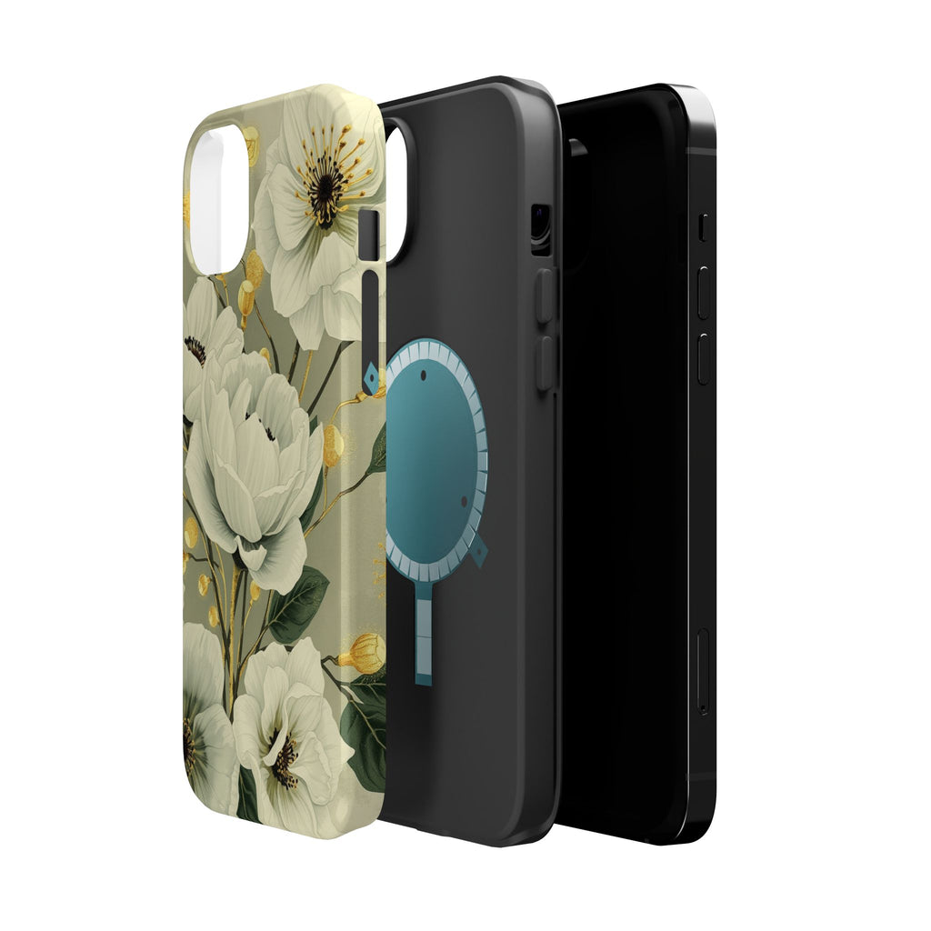 iPhone Sage And Ivory Floral Ink Wash Slim Everyday iPhone 14 Designer · iPhone