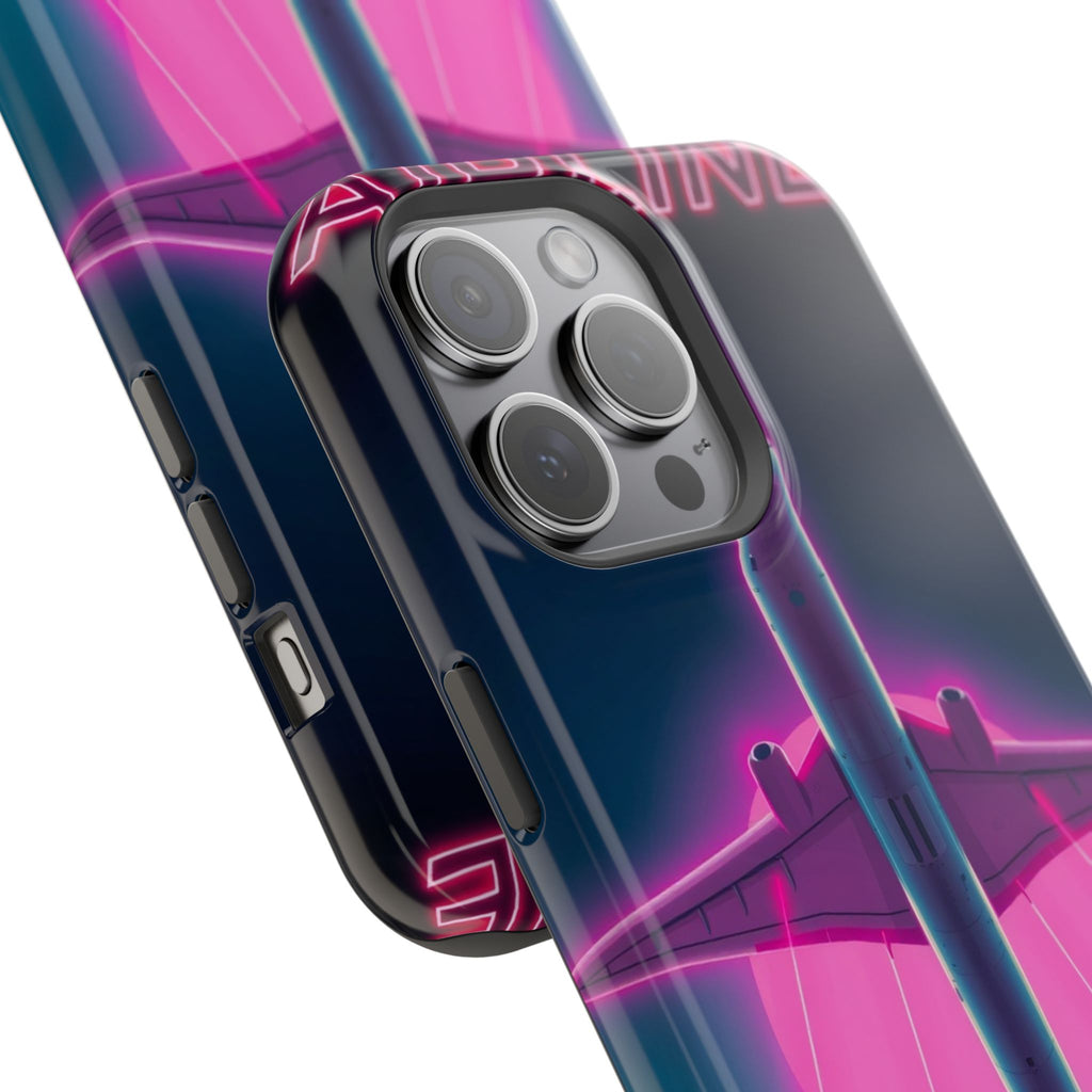 iPhone Cyan And Magenta Retro Airline Poster Slim Everyday Designer Case · iPhon
