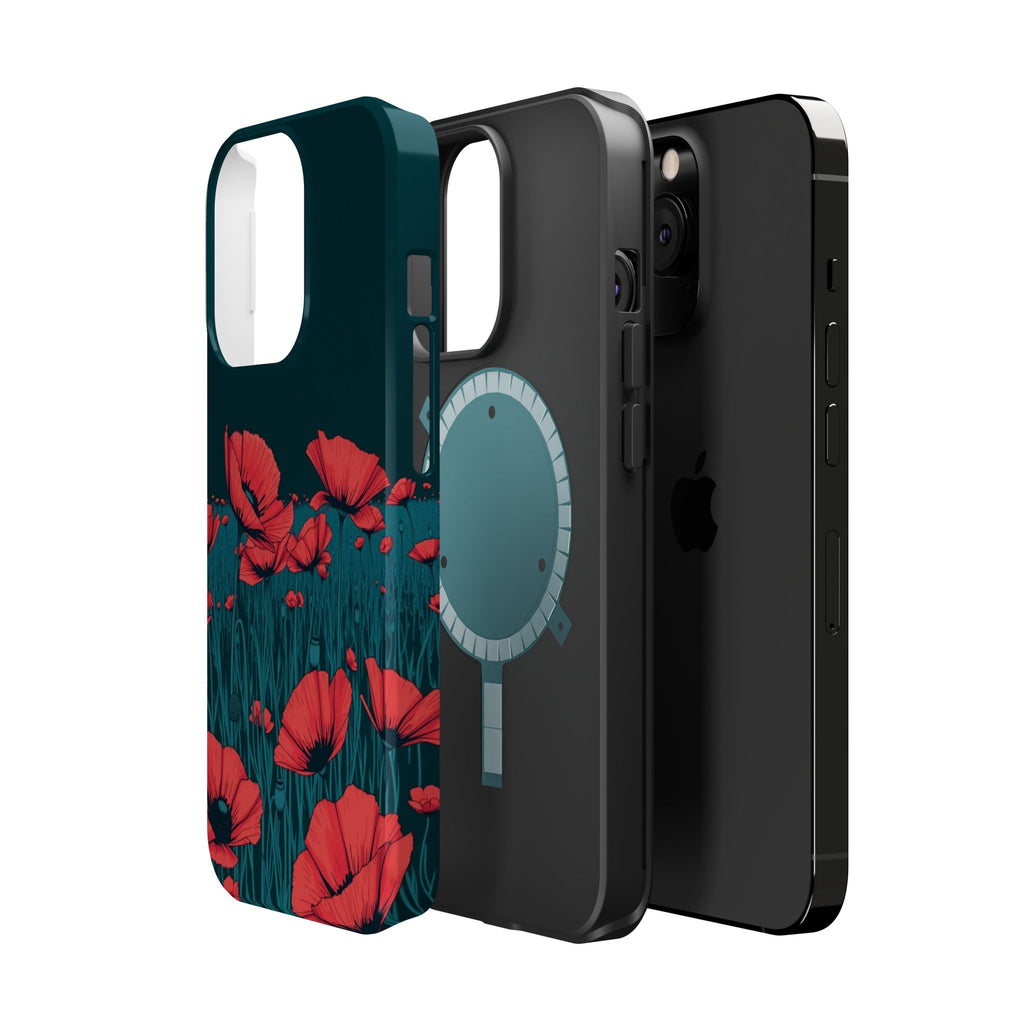 iPhone Poppy Field Dark Gothic Ink Clean Minimal Snap Cas Slim Snap Case · iPhon