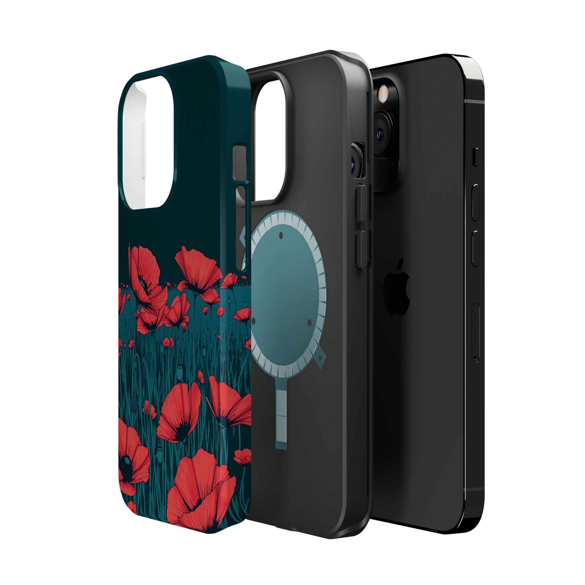iPhone Poppy Field Dark Gothic Ink Clean Minimal Snap Cas Slim Snap Case · iPhon