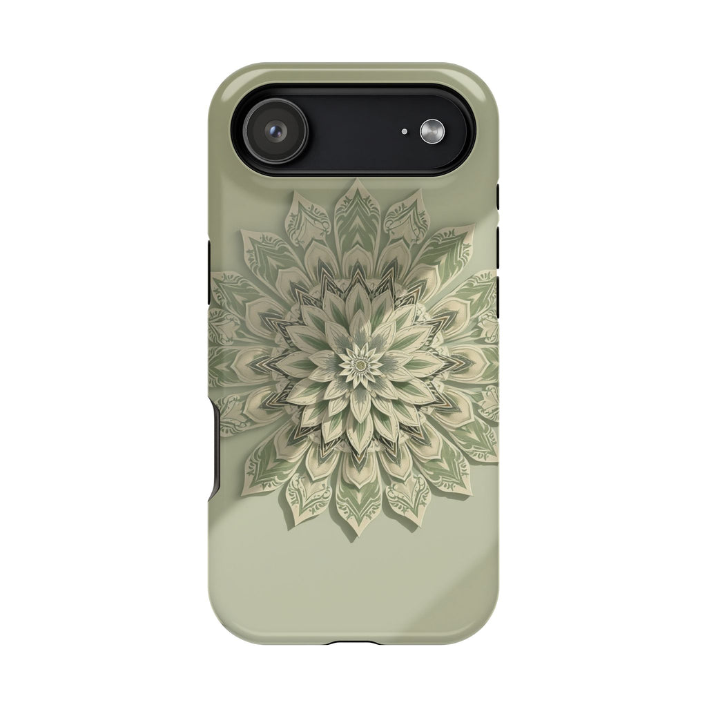 iPhone Sage And Ivory Floral Mandala Slim Everyday Designer Case · iPhone Case