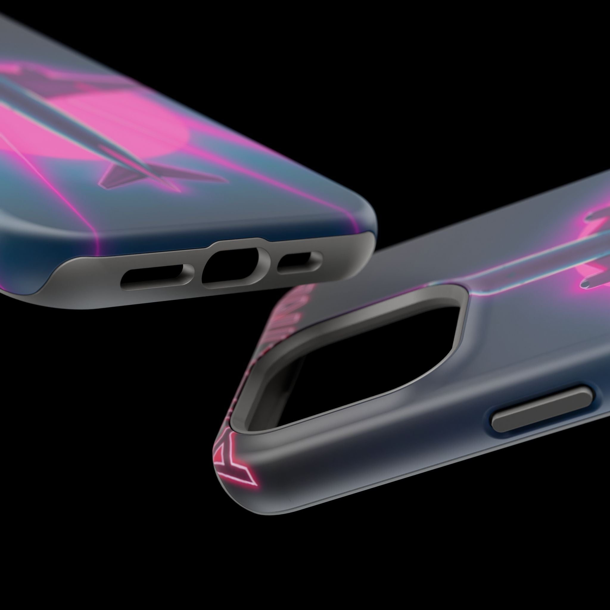 iPhone Cyan And Magenta Retro Airline Poster Slim Everyday Designer Case · iPhon