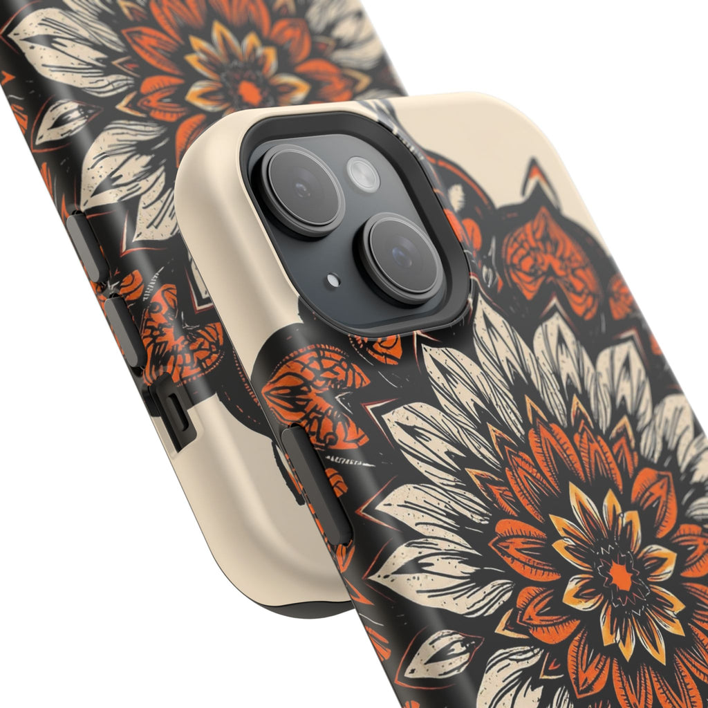 iPhone Burnt Orange And Sand Floral Mandala Slim Snap Cas Carry Case · iPhone Ca