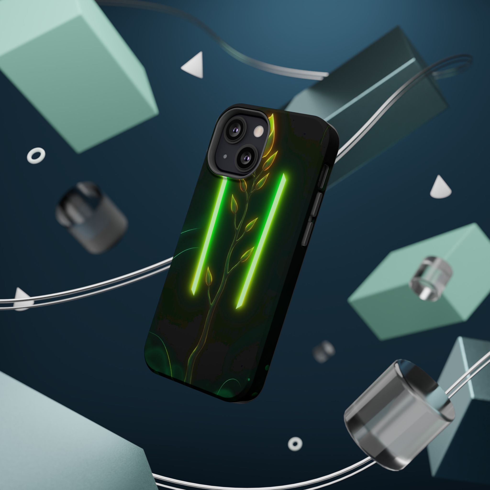 iPhone Emerald Green And Gold Minimalist Stem Slim iPhone Everyday · iPhone Case