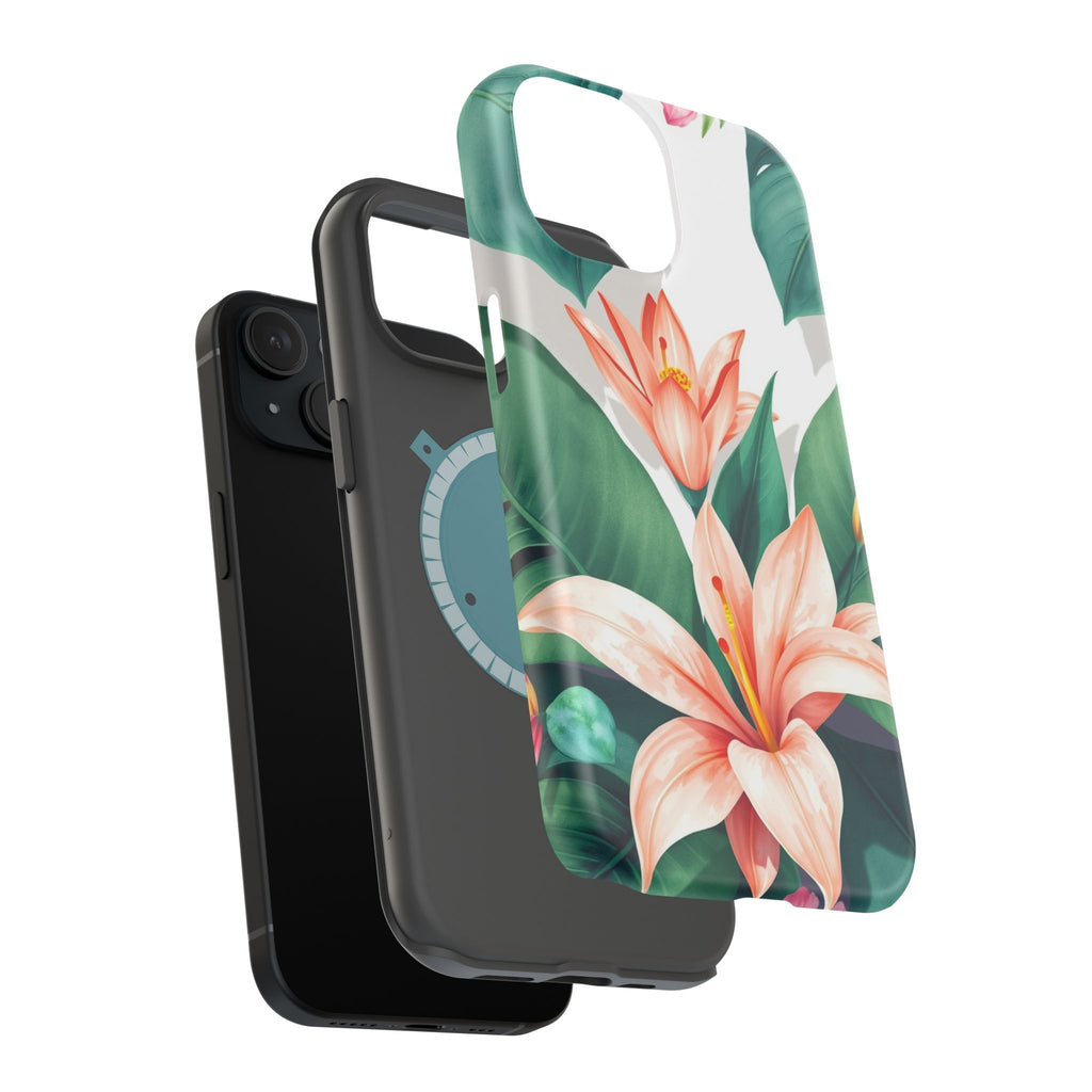 iPhone Tropical Bloom Sage And Ivory Slim Snap Case Gal · iPhone Case