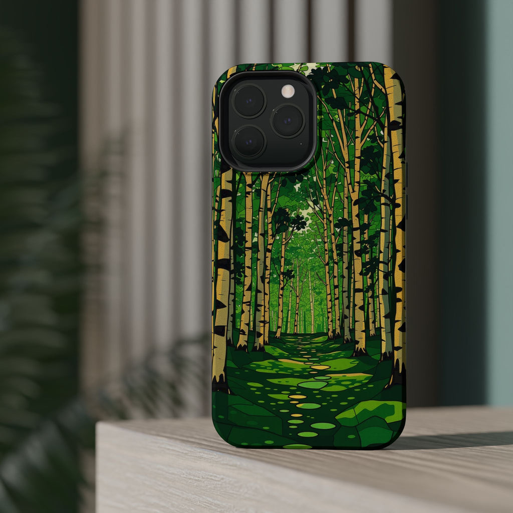 iPhone Emerald Green And Gold Birch Grove Slim iPhone Everyday Designer · iPhone