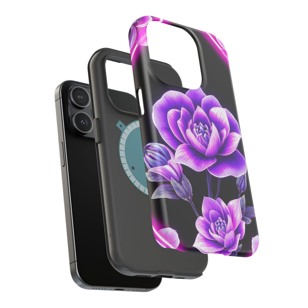 iPhone Floral Ombre Neon Cyberpunk Bold Modern Everyday Snap Case · iPhone Case