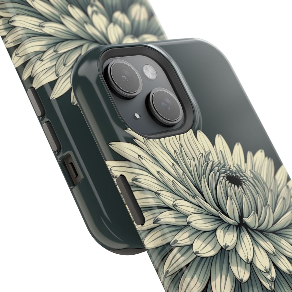 iPhone Chrysanthemum Classic Dark Gothic Ink Carry Case Slim Snap Case · iPhone