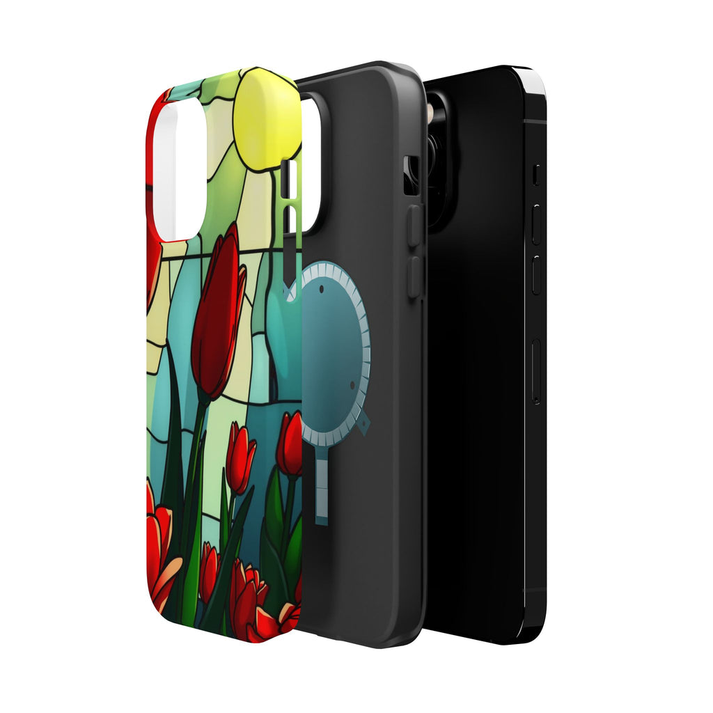 iPhone Tulip Row Stained Glass Slim Everyday Designer Case · iPhone Case