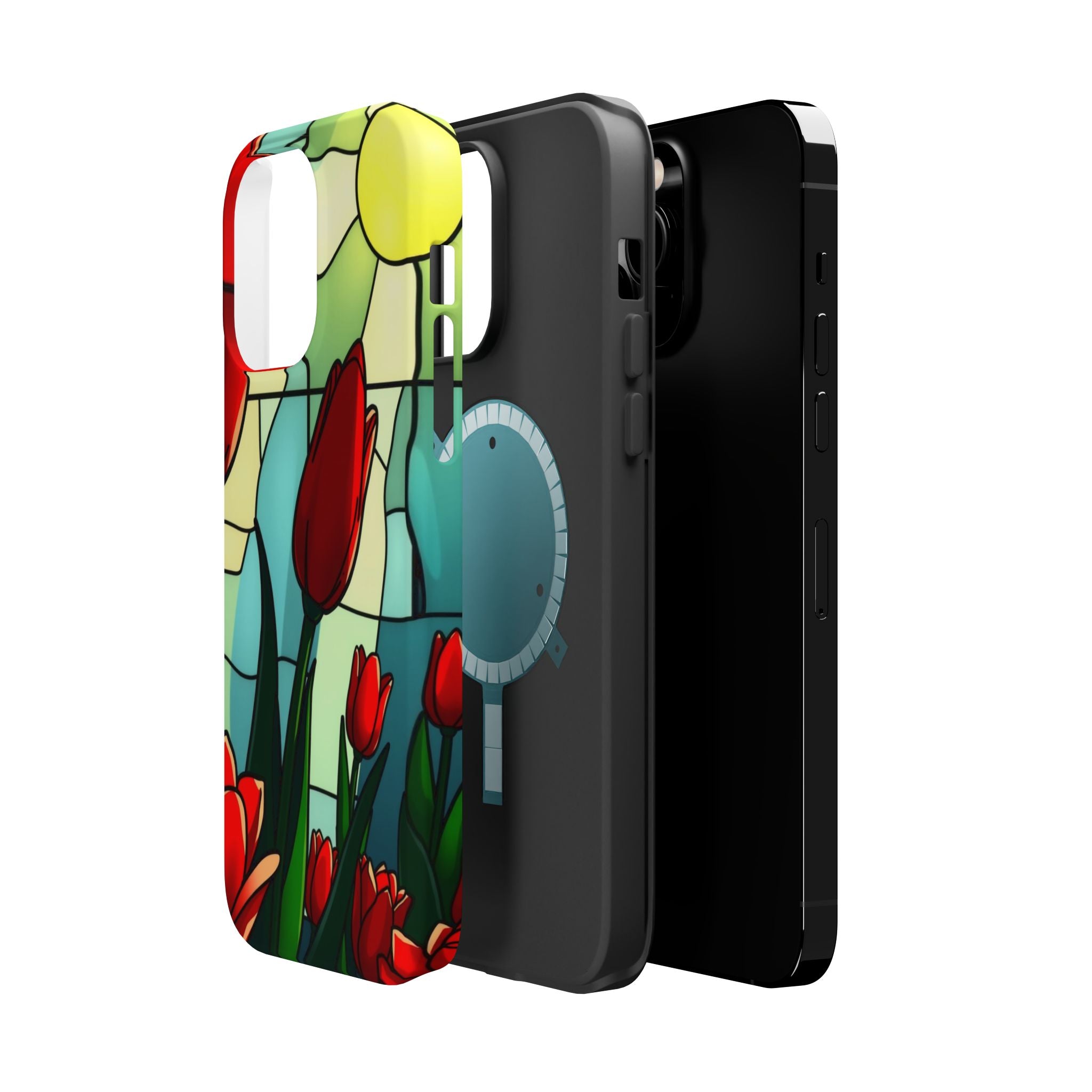 iPhone Tulip Row Stained Glass Slim Everyday Designer Case · iPhone Case