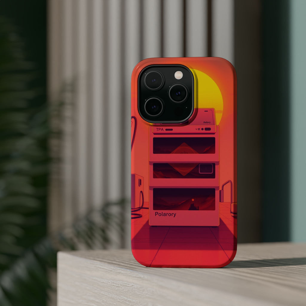 iPhone Polaroid Stack Memory Neon Cyberpunk Slim Everyday Designer Case · iPhone