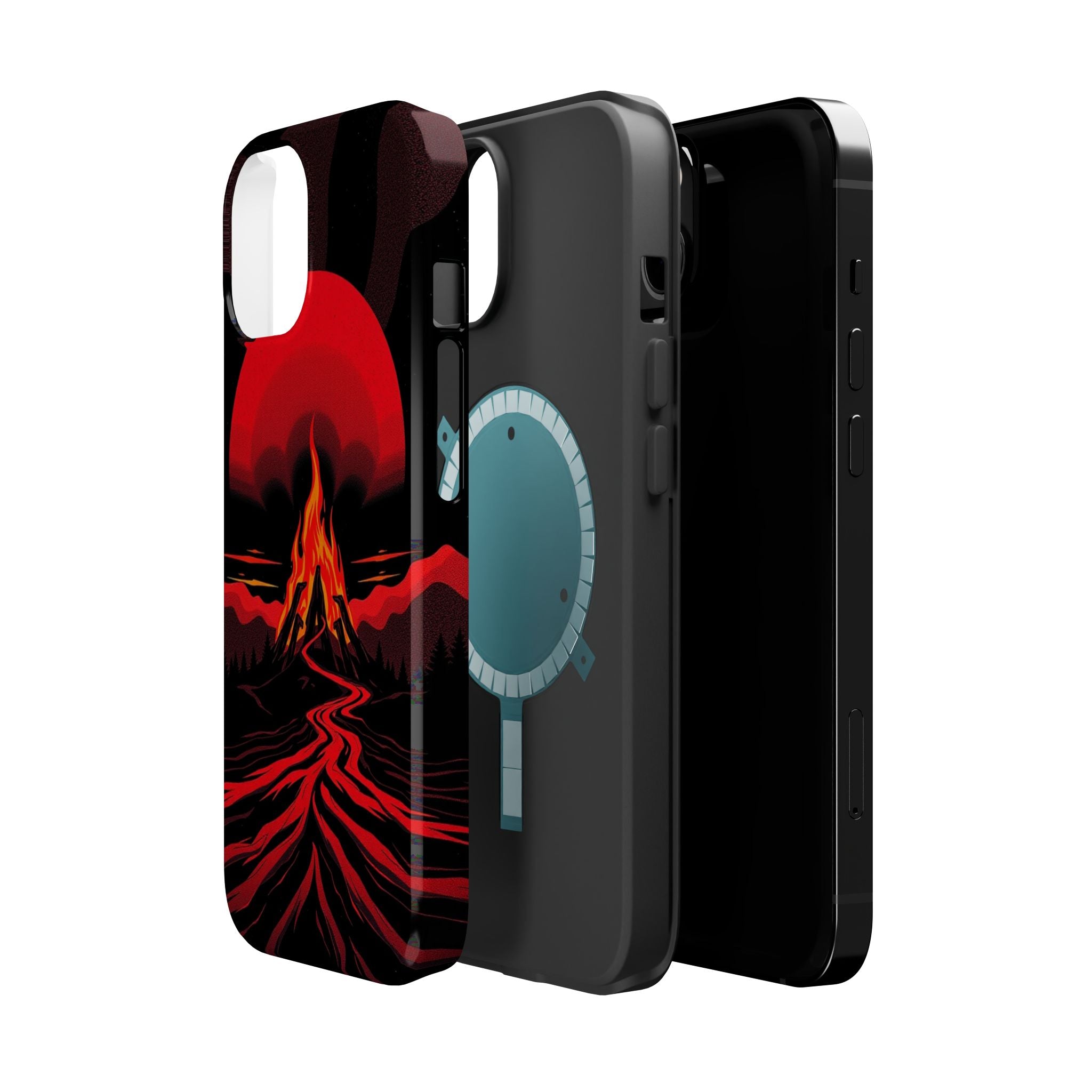 iPhone Black And Crimson Wildfire Glow Slim Everyday Designer Case · iPhone Case