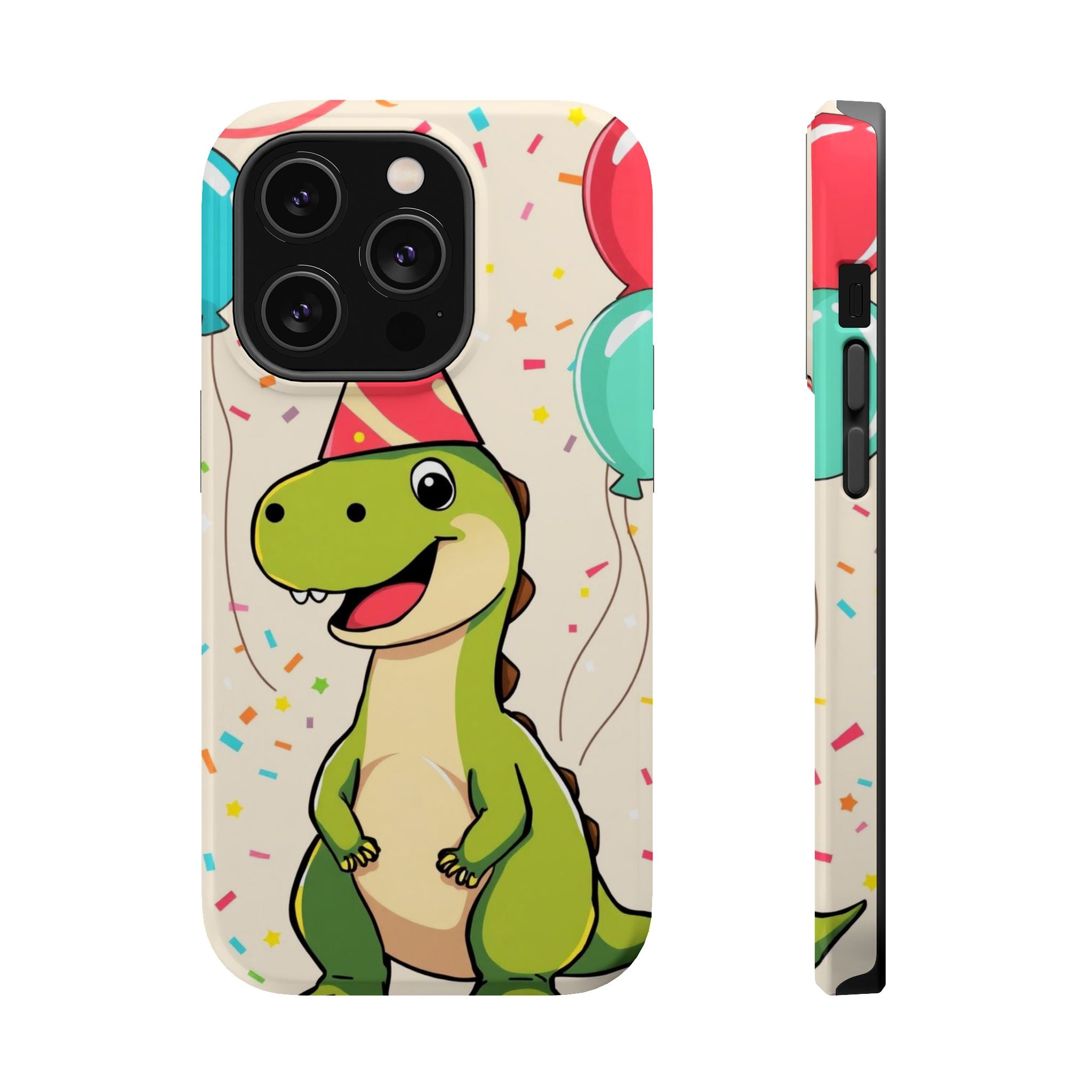 iPhone Dino with Party Hat Kids Fun Phone Case Gift Slim Snap Case · iPhone Case