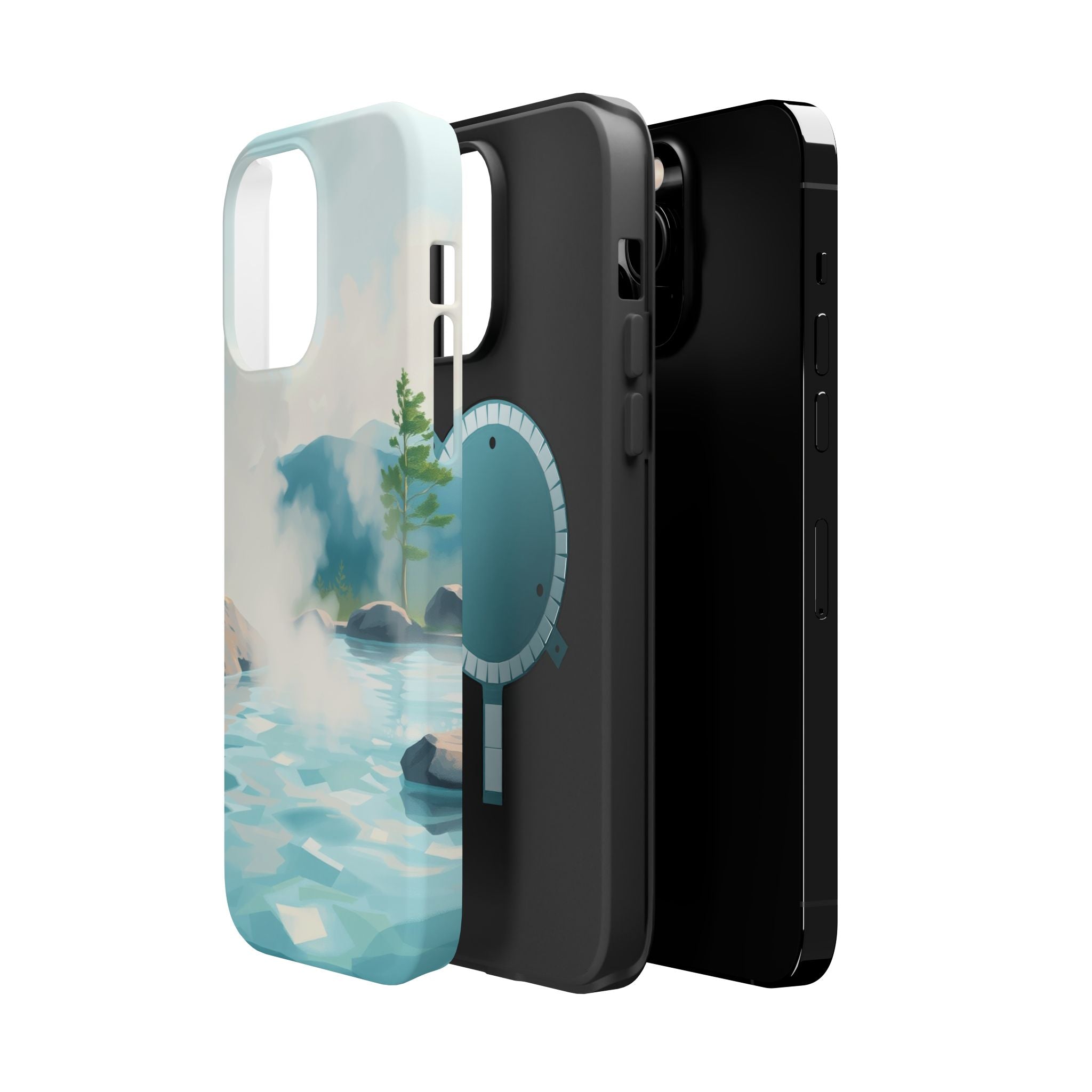 iPhone Mint And Blush Hot Spring Steam Slim Everyday Designer Case · iPhone Case