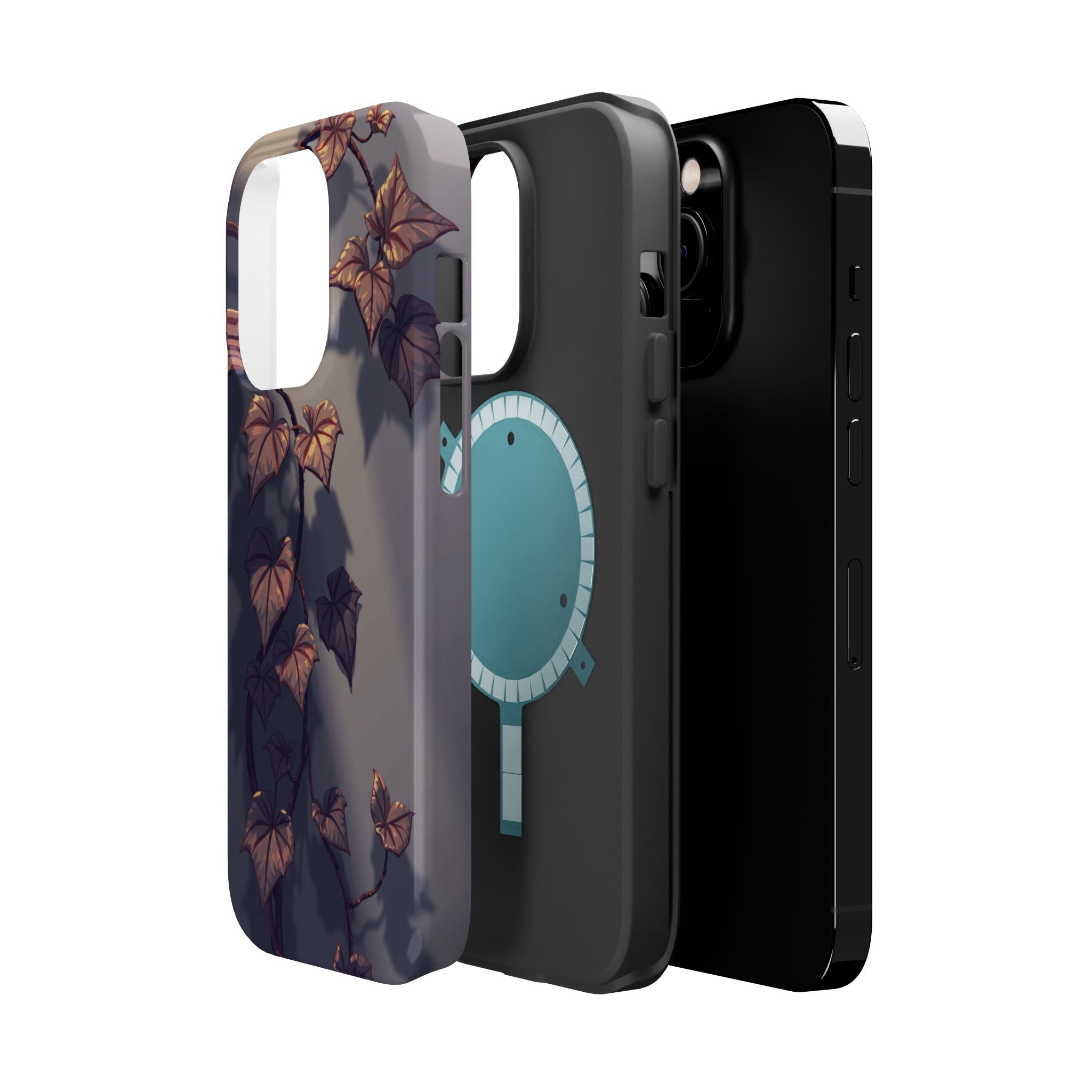 iPhone Charcoal And Copper Art Nouveau Vine Soft iPhone 13 Finish · iPhone Case
