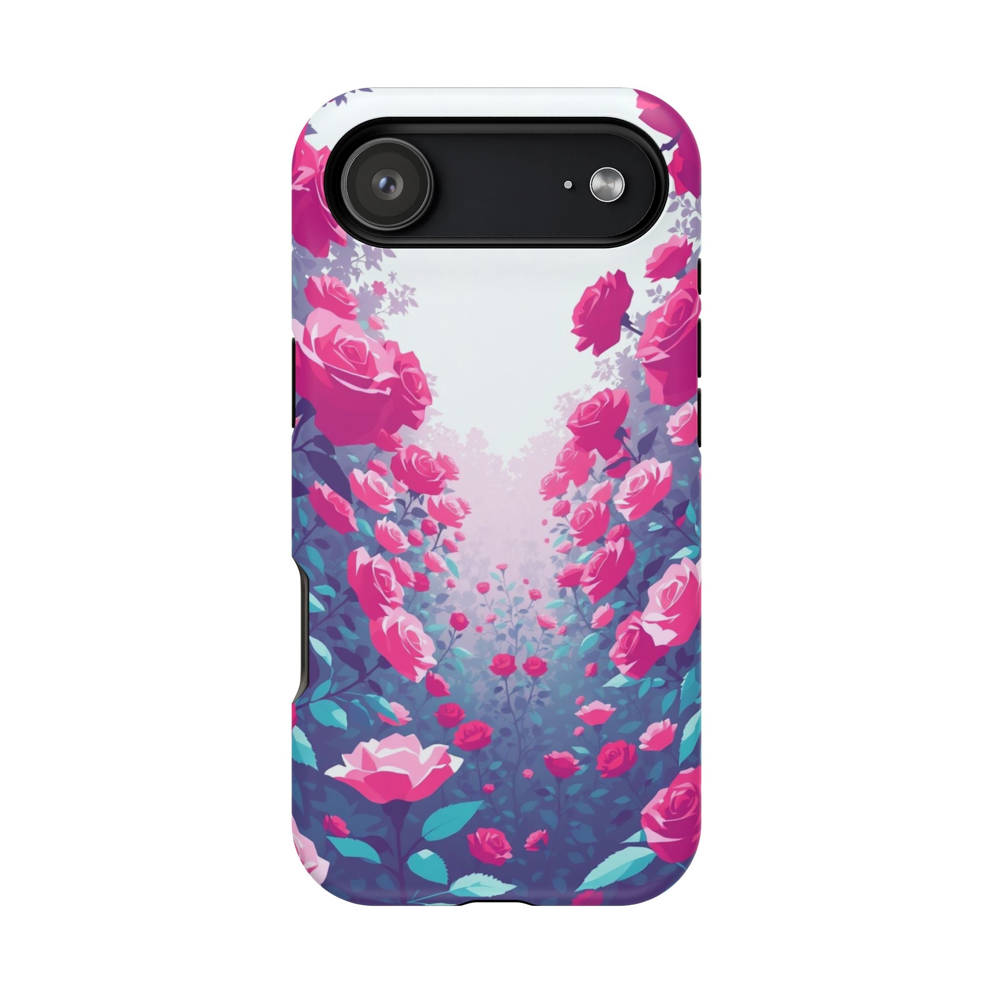 iPhone Cyan And Magenta Rose Garden Slim Everyday Designer Case · iPhone Case