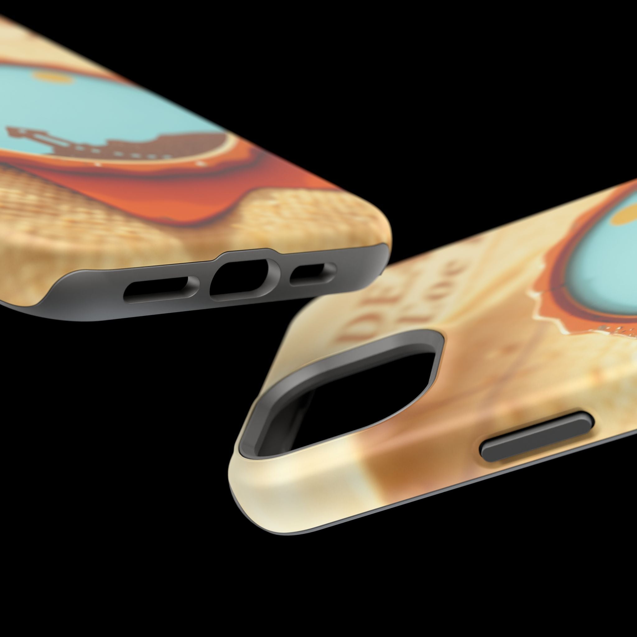 iPhone Burnt Orange And Sand Retro Travel Badge Soft Finish Everyday Case · iPho