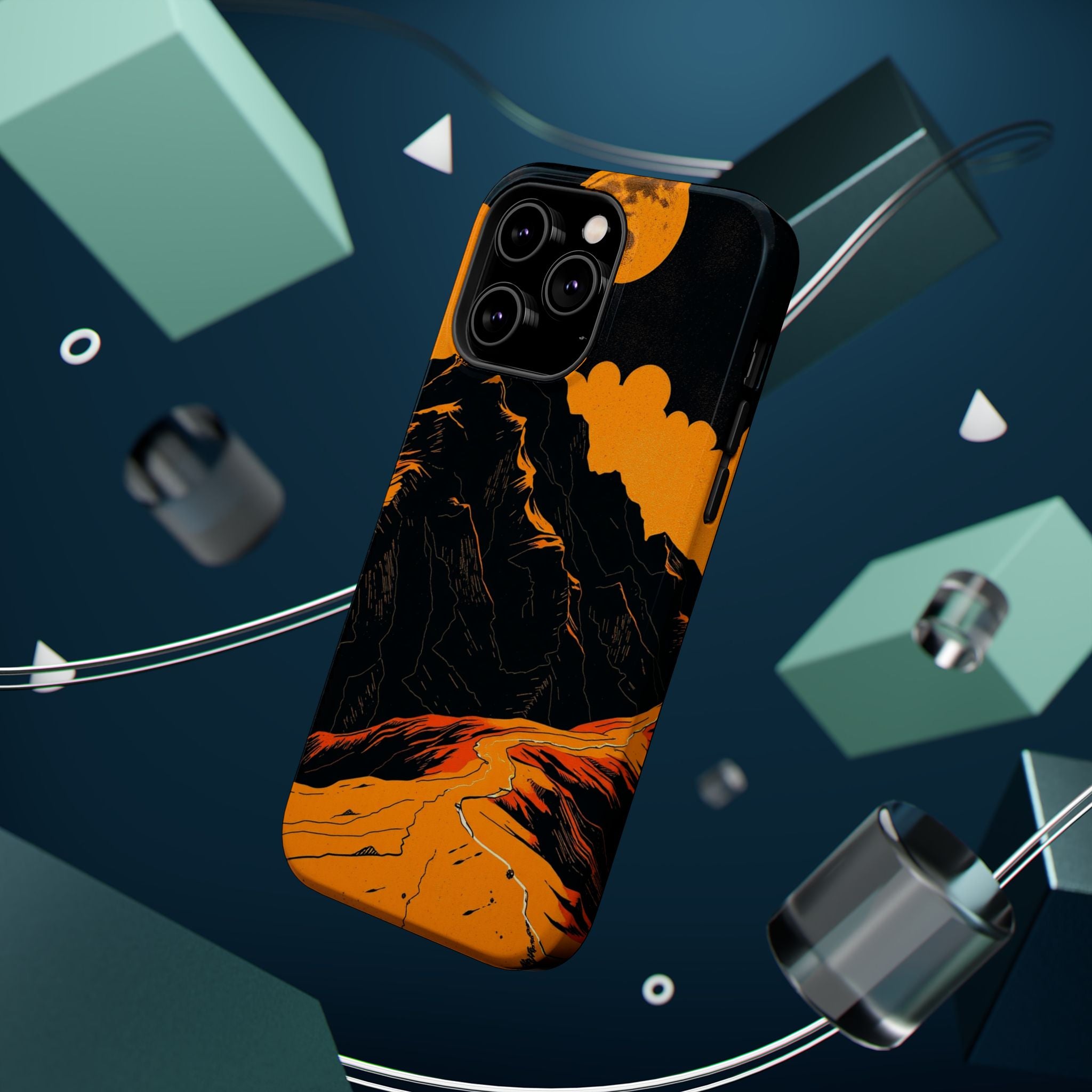 iPhone Mustard And Rust Topographic Lines Slim iPhone Everyday Designer · iPhone