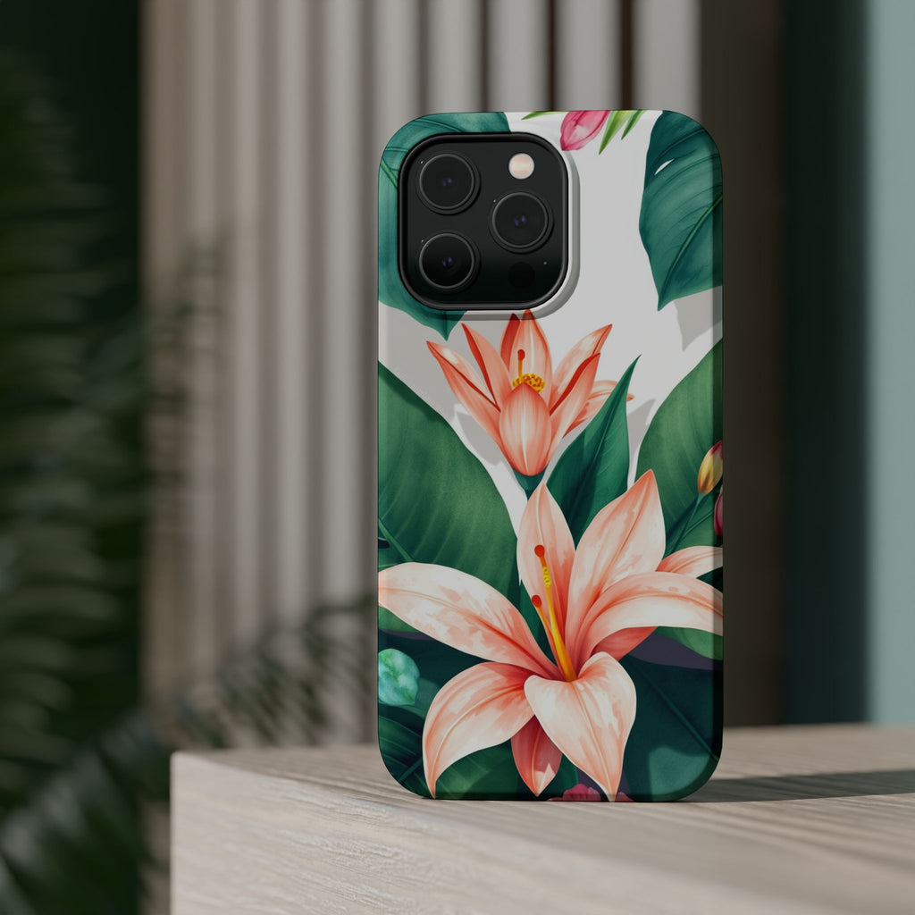 iPhone Tropical Bloom Sage And Ivory Slim Snap Case Gal · iPhone Case