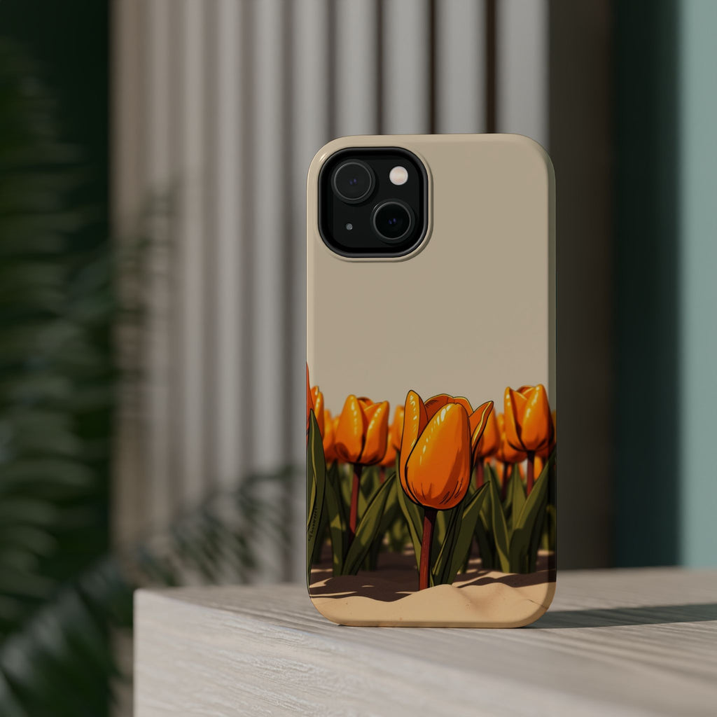 iPhone Burnt Orange And Sand Tulip Row Slim Everyday Designer Case · iPhone Case