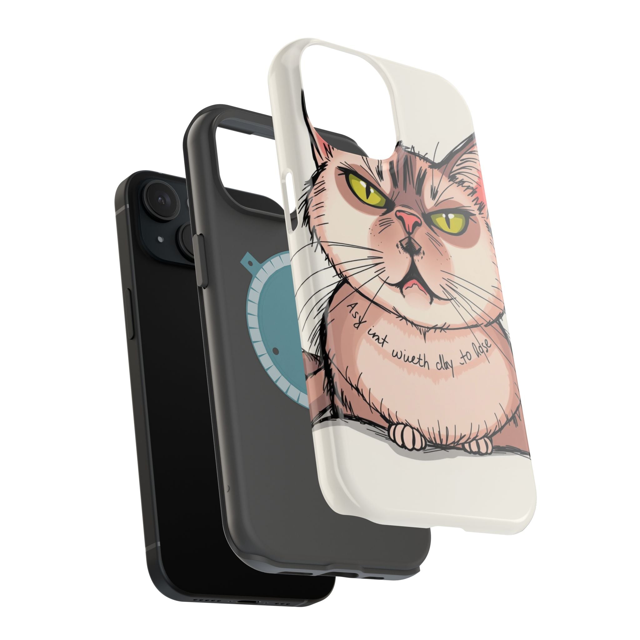 iPhone Sarcastic Cat Verdict Hand-Drawn Sketch Soft Finish Everyday Case · iPhon
