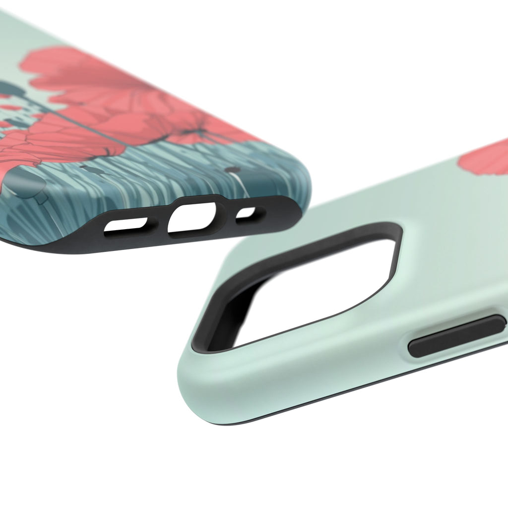 iPhone Mint And Blush Poppy Field Bold Modern Everyday Snap Case · iPhone Case