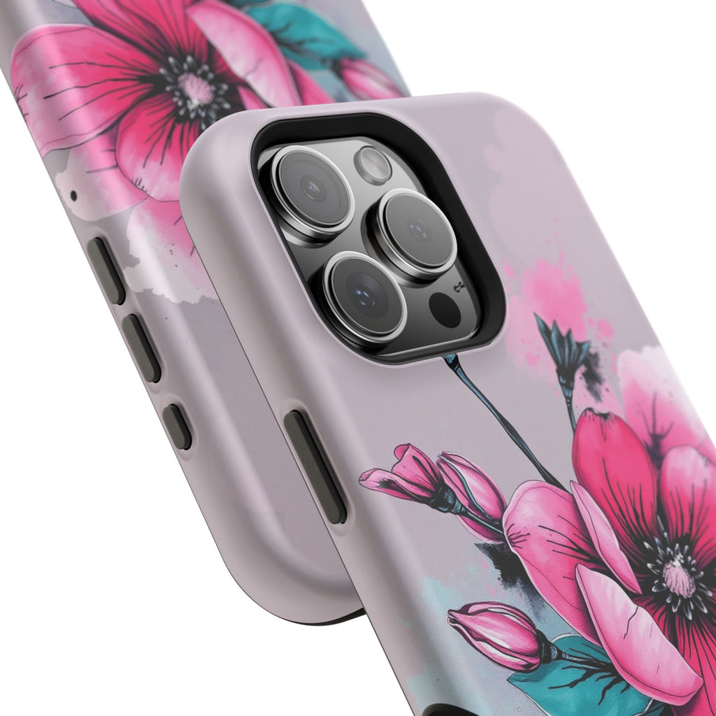 iPhone Mint And Blush Floral Ink Wash Slim Everyday Designer Case · iPhone Case