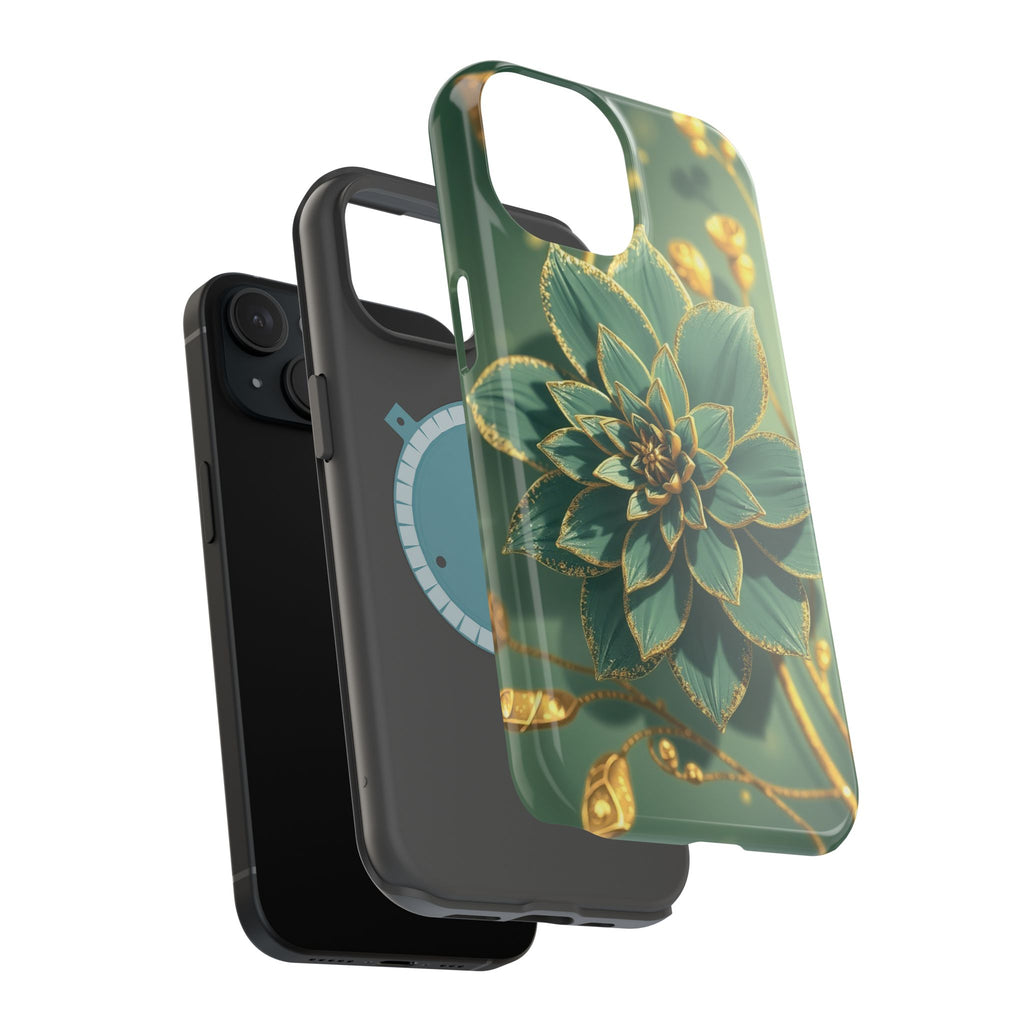 iPhone Floral Gold Foil Pixel Art -Bit Slim Everyday Designer Case · iPhone Case