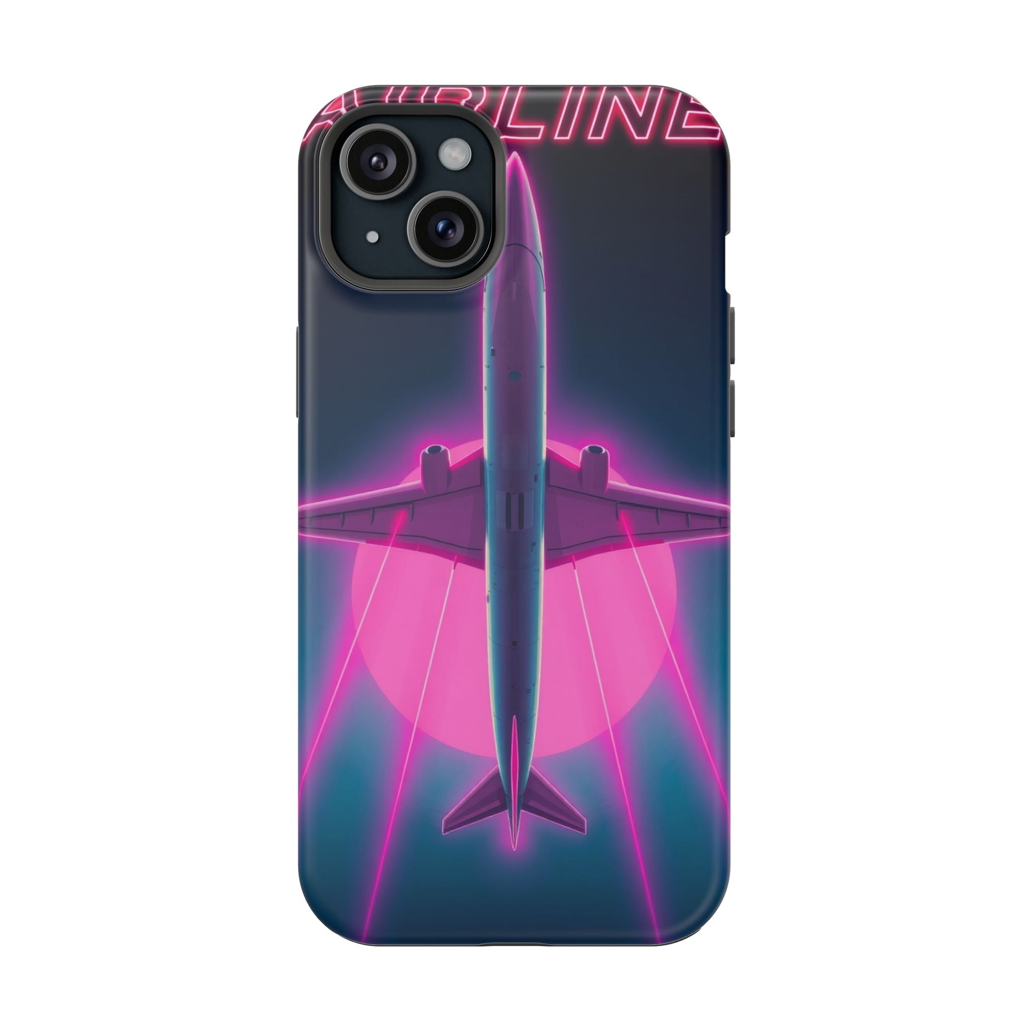 iPhone Cyan And Magenta Retro Airline Poster Slim Everyday Designer Case · iPhon