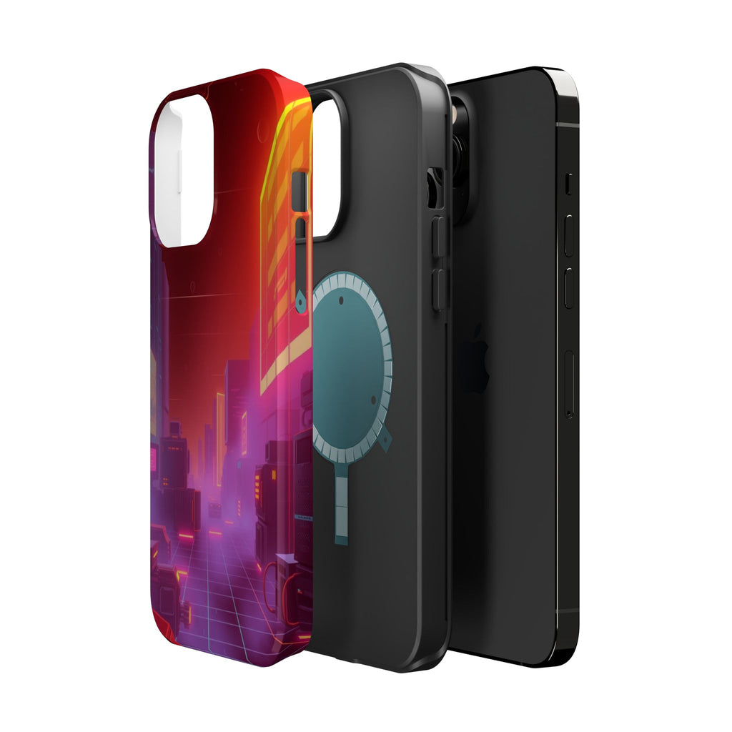 iPhone Dreamy 80s Grid Synthwave Design Slim Everyday Designer Case · iPhone Cas