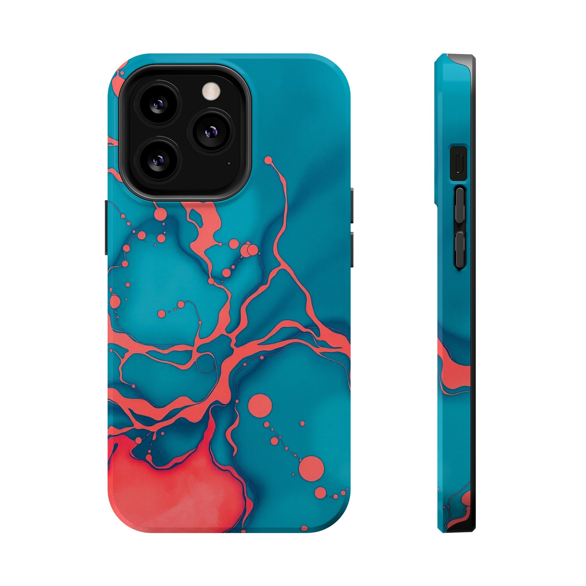 iPhone Oil Slick Teal And Coral Slim Everyday Designer Case · iPhone Case