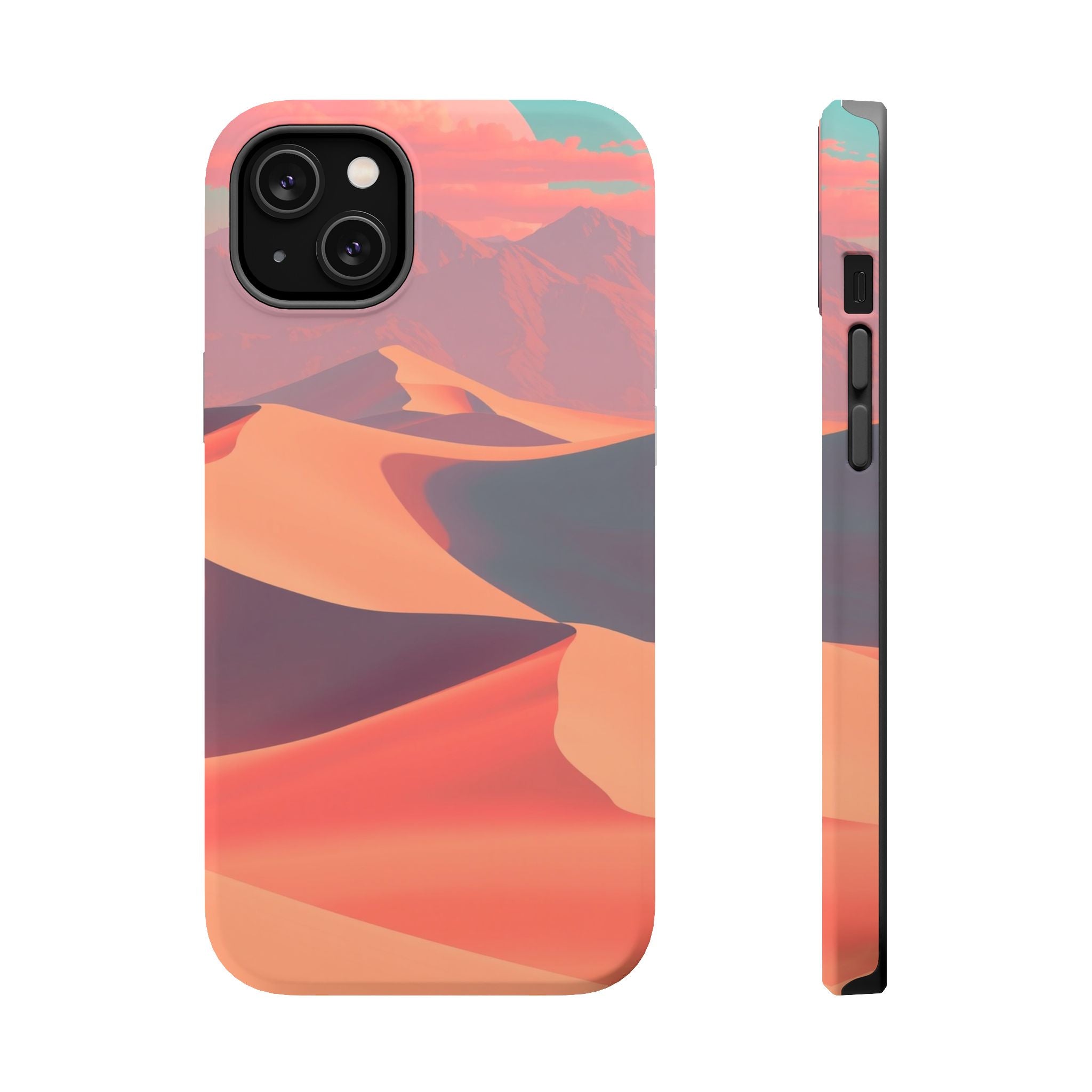 iPhone Teal And Coral Desert Dunes Bold Modern Everyday Snap Case · iPhone Case