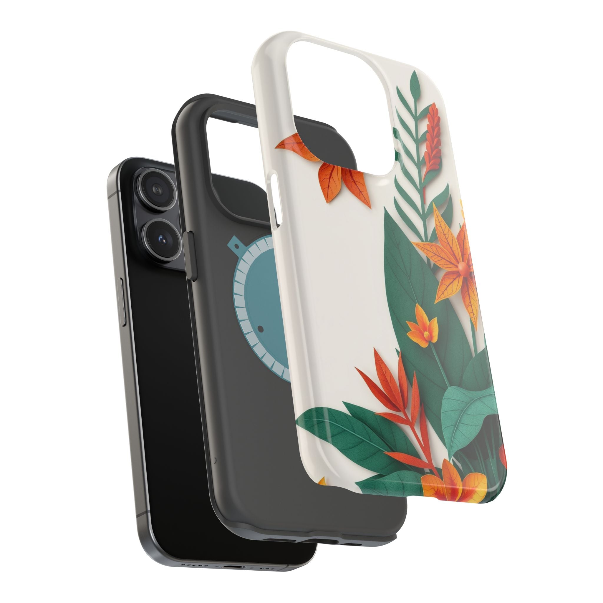 iPhone Jungle Floral Paper Cut Art Bold Modern Everyday Snap Case · iPhone Case